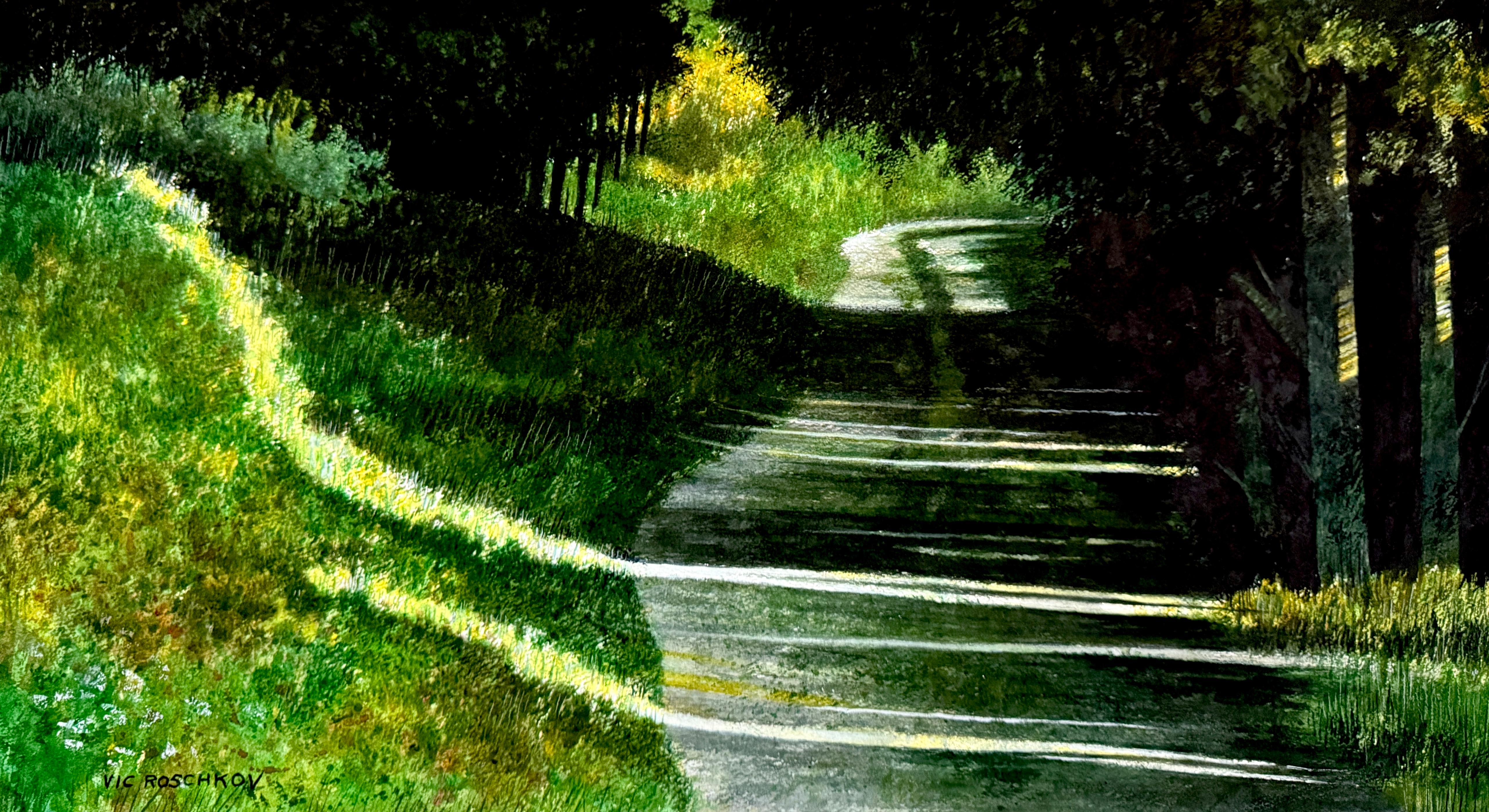 Medium Landscape Drawings and Watercolors
