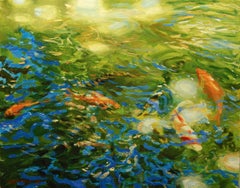 Koi ensoleillé, peinture à l'huile