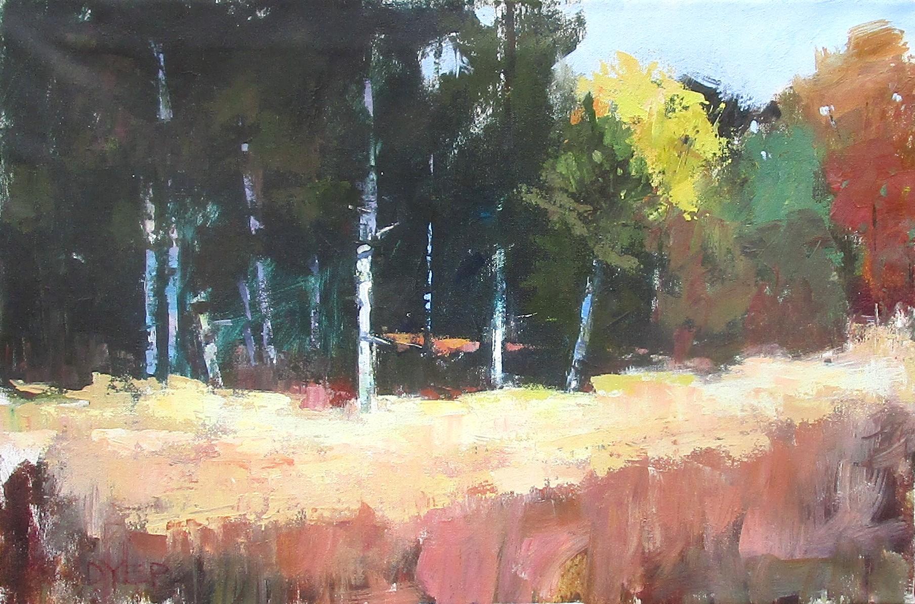 Landscape Painting Janet Dyer - Lisière de forêt, peinture originale