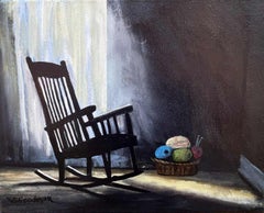 Chaise berçante, peinture à l'huile