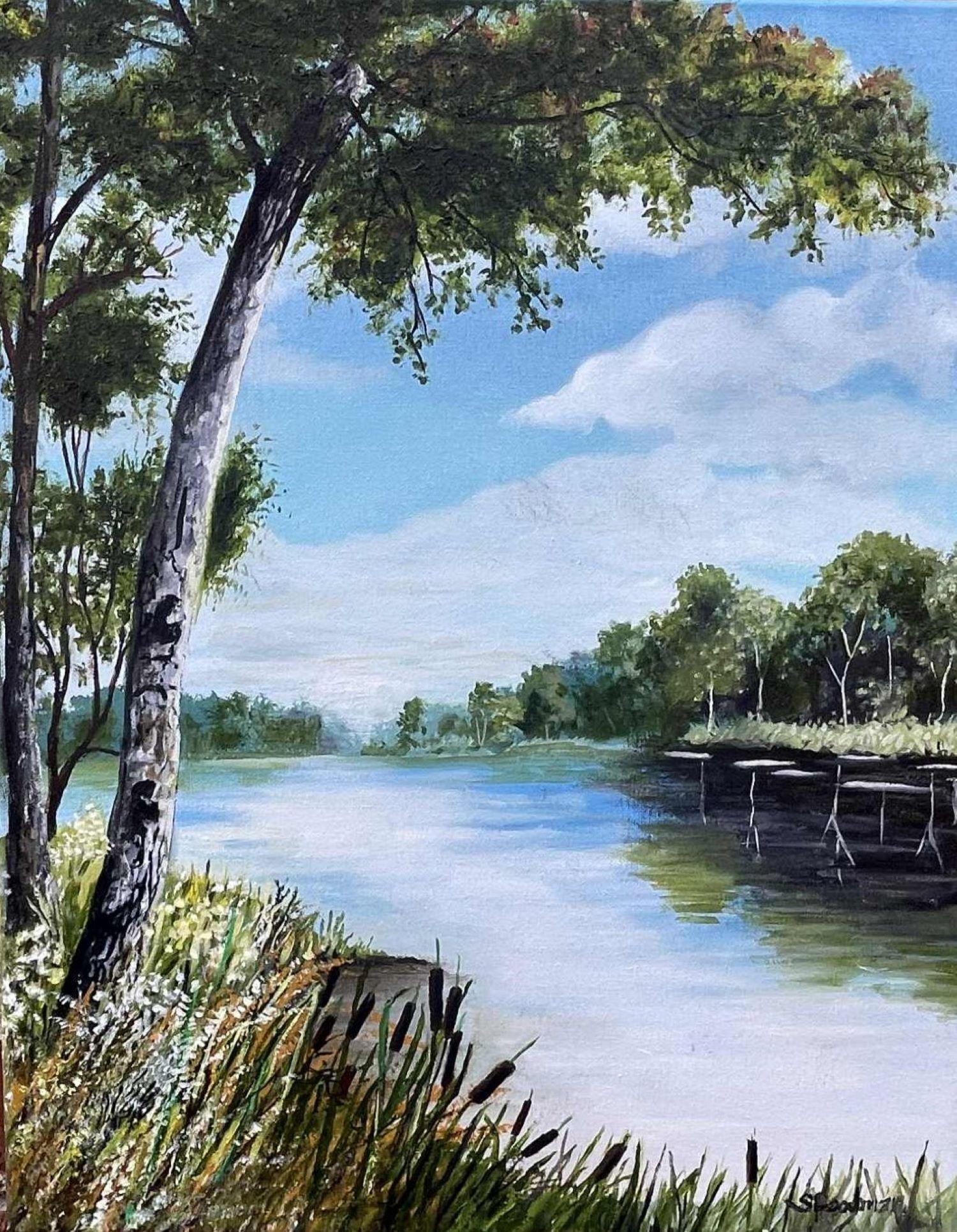 Borde del agua, Pintura al óleo