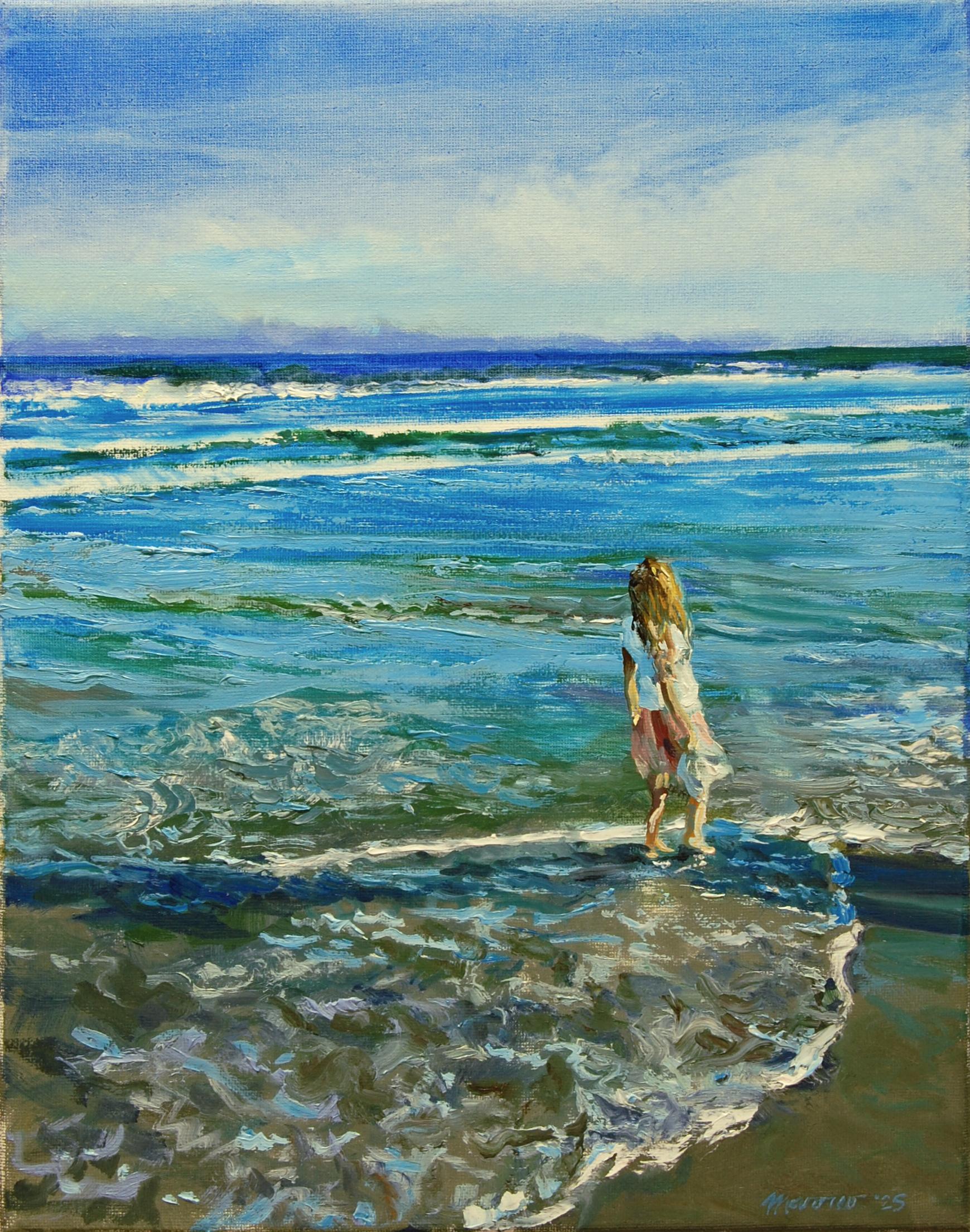 Onelio Marrero Figurative Painting – Auf Wiedersehen Sommer, Ölgemälde