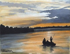 Fishing, Oil Painting