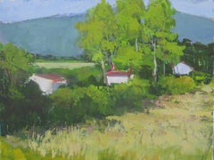 Houses by Field, Provence, Original Painting