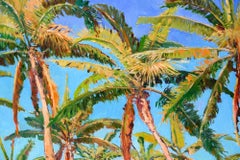 Palmeras de coco, pintura al óleo
