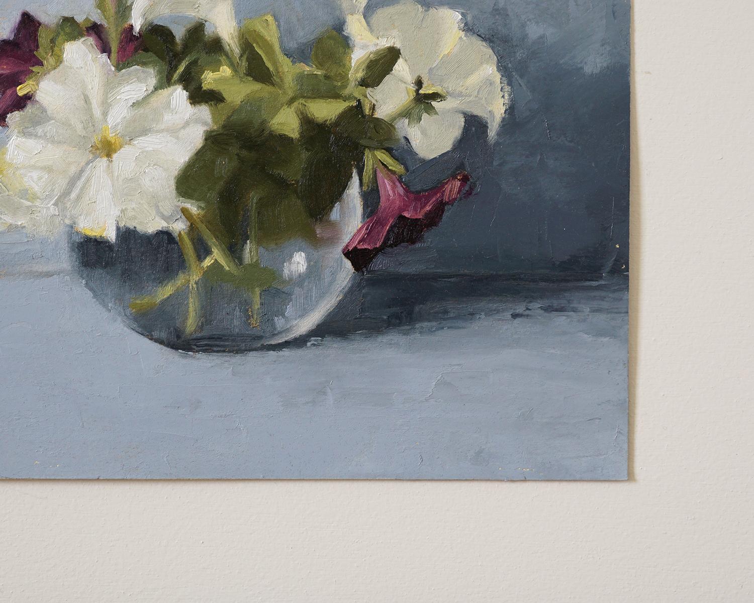 Petunie di primavera II, Pittura a olio - Art Impressionismo astratto di Nicole Lamothe