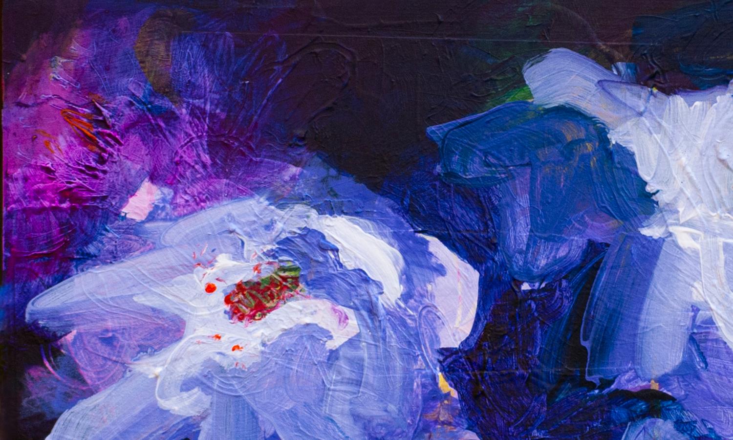 The Ghost Lingers 8, Peinture Originale - Violet Still-Life Painting par Ruth-Anne Siegel