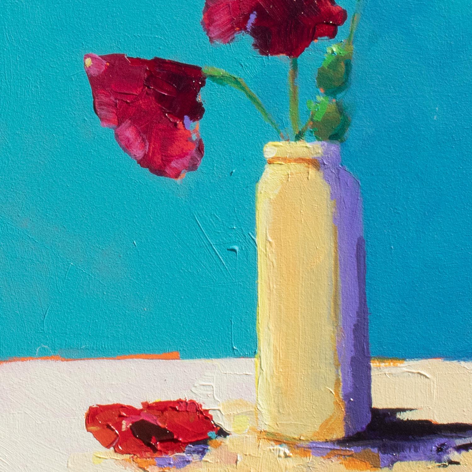 Amapolas - Naturaleza muerta, Pintura original - Still-Life Painting Azul de Ruth LaGue