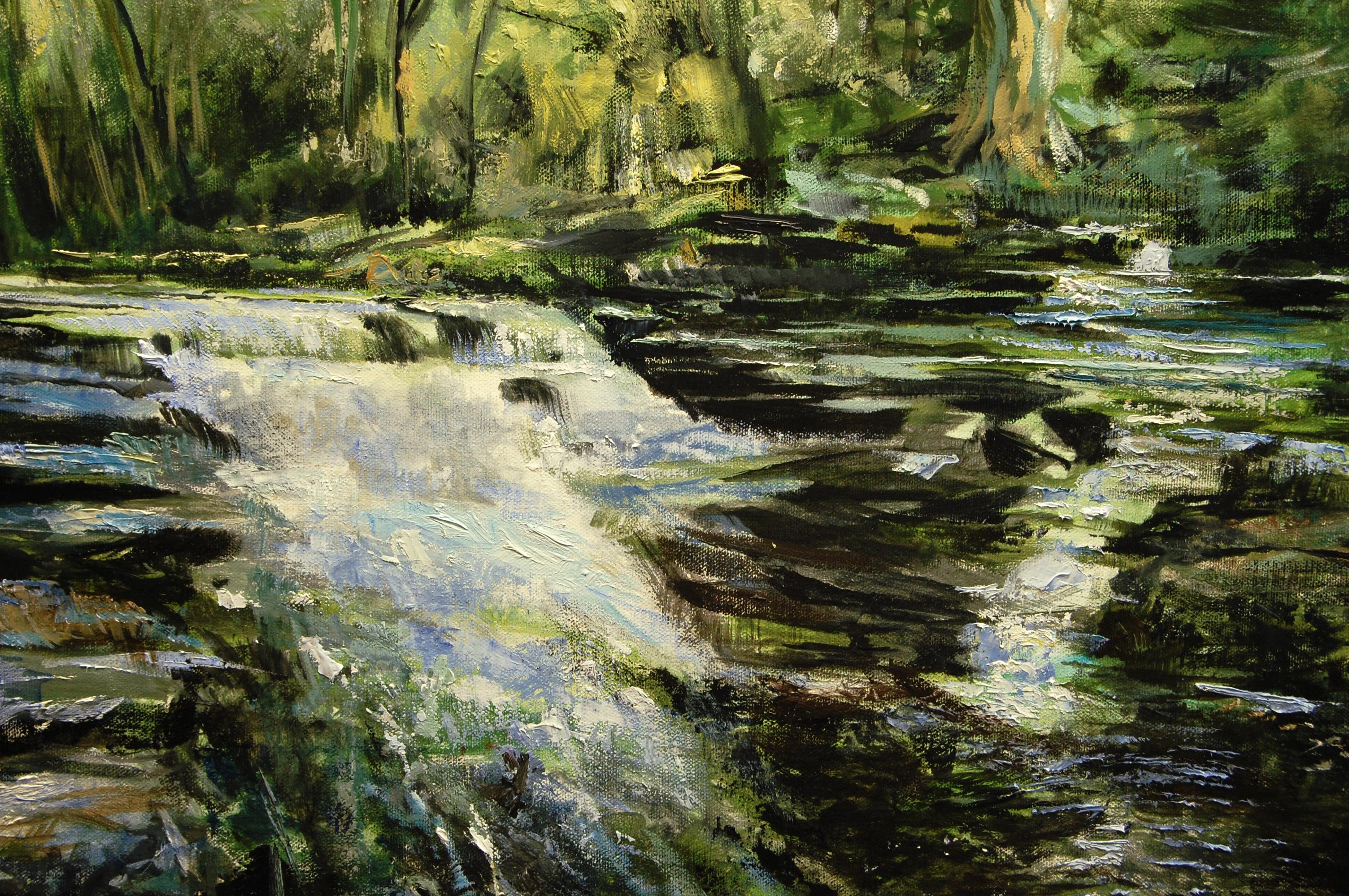 Rushing Streams, Oil Painting - Abstract Impressionist Art by Onelio Marrero