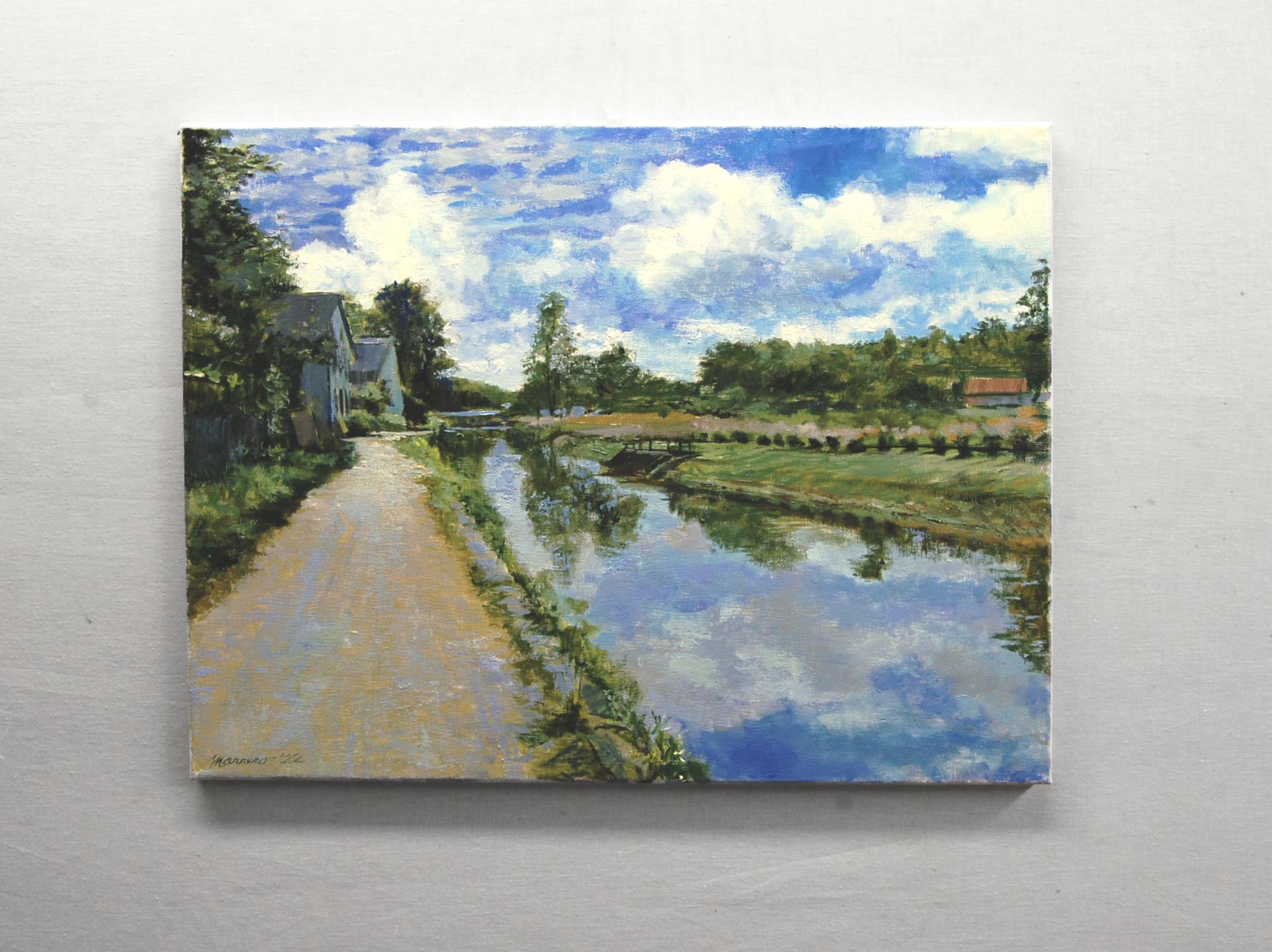 Canale di Lambertville, Pittura a olio - Painting Impressionismo astratto di Onelio Marrero