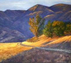 Light and Shadow, Purple and Gold, Oil Painting