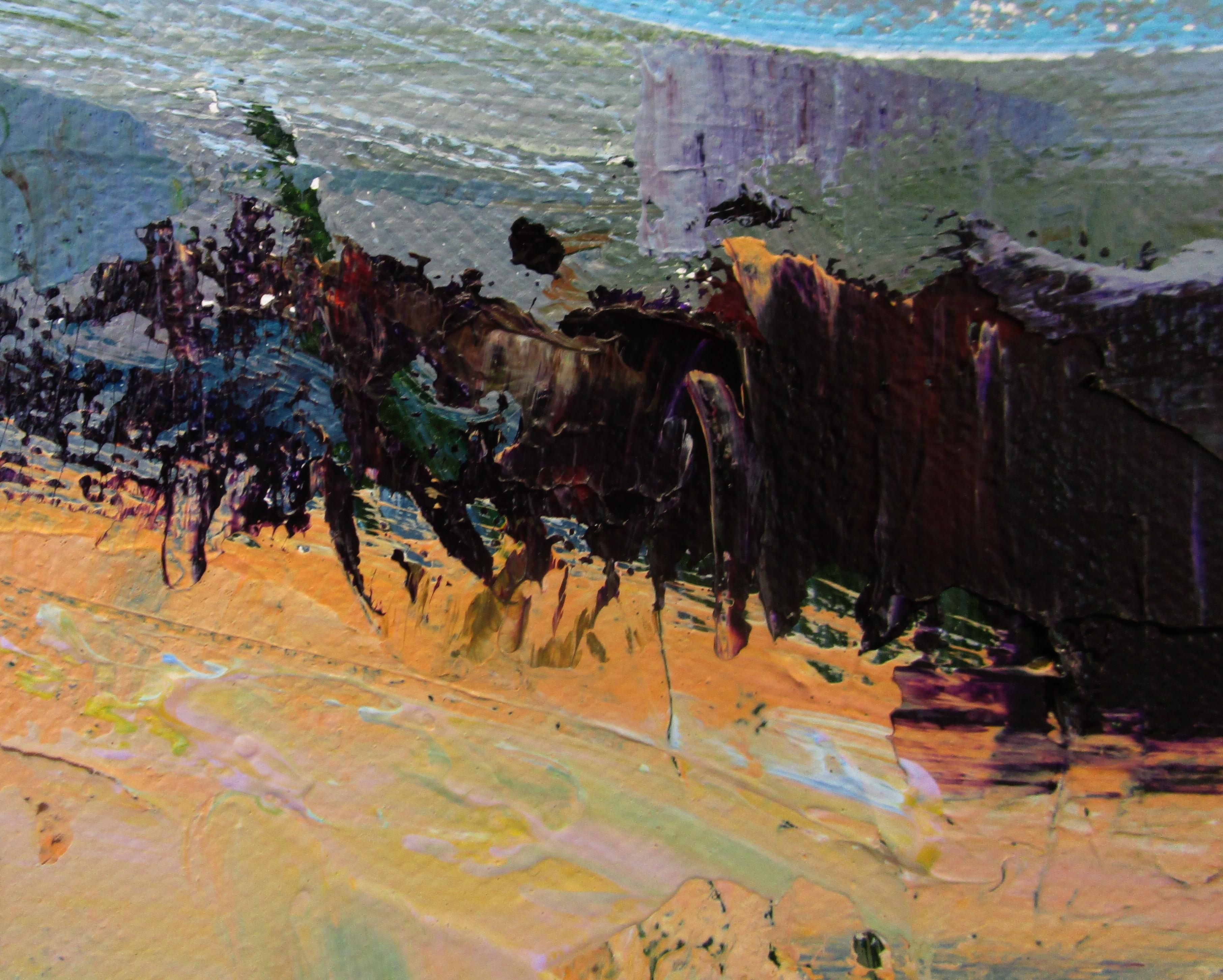 <p>Artist Comments<br>Artist Janet Dyer displays an expressionist landscape view of a Mediterranean forest. She paints the temperate shrubland on a warm summer afternoon. Janet paints the composition in simplified yet strong strokes of her brush.