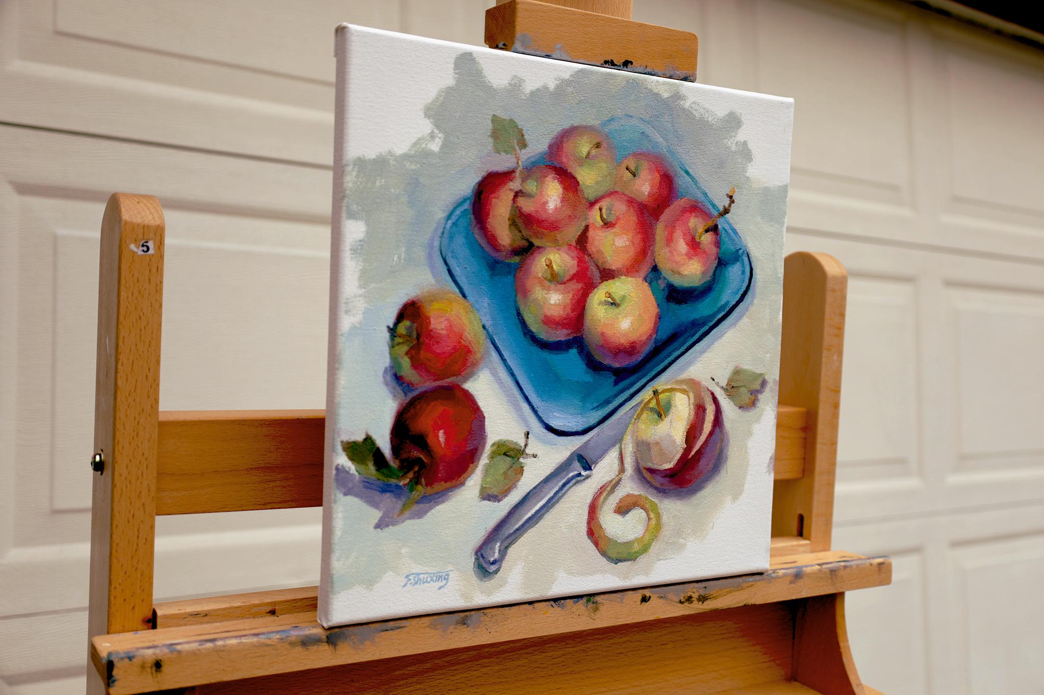 Pommes, peinture à l'huile - Impressionnisme abstrait Art par Shuxing Fan