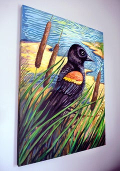 Red-Winged Blackbird, Original Painting