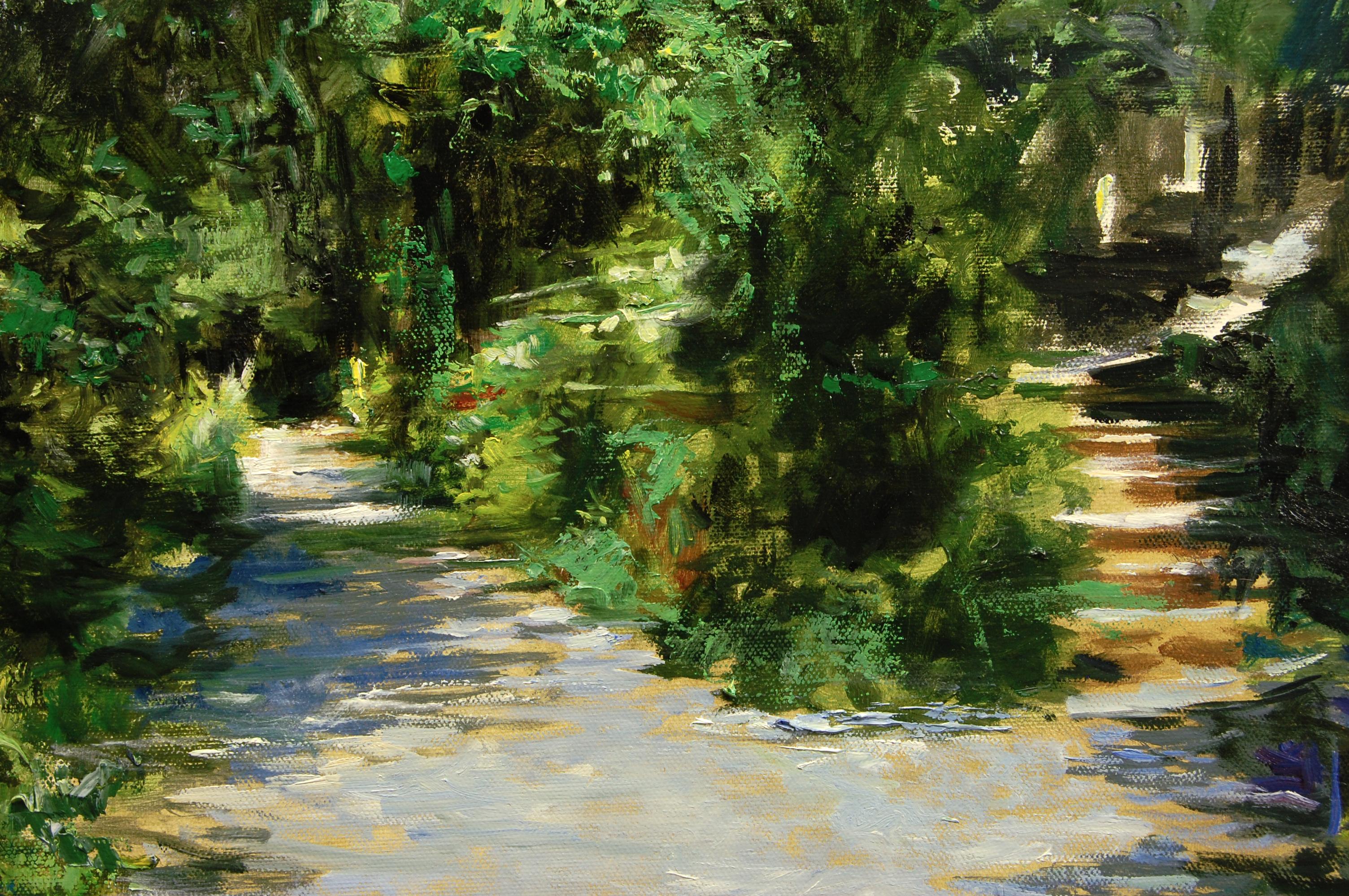 <p>Artist Comments<br>Artist Onelio Marrero shows an impressionist view of the Lambertville Towpath, running adjacent to the Canal. He paints the scene on a bright summer afternoon. Lush shades of green fill the idyllic trail with an abundance of