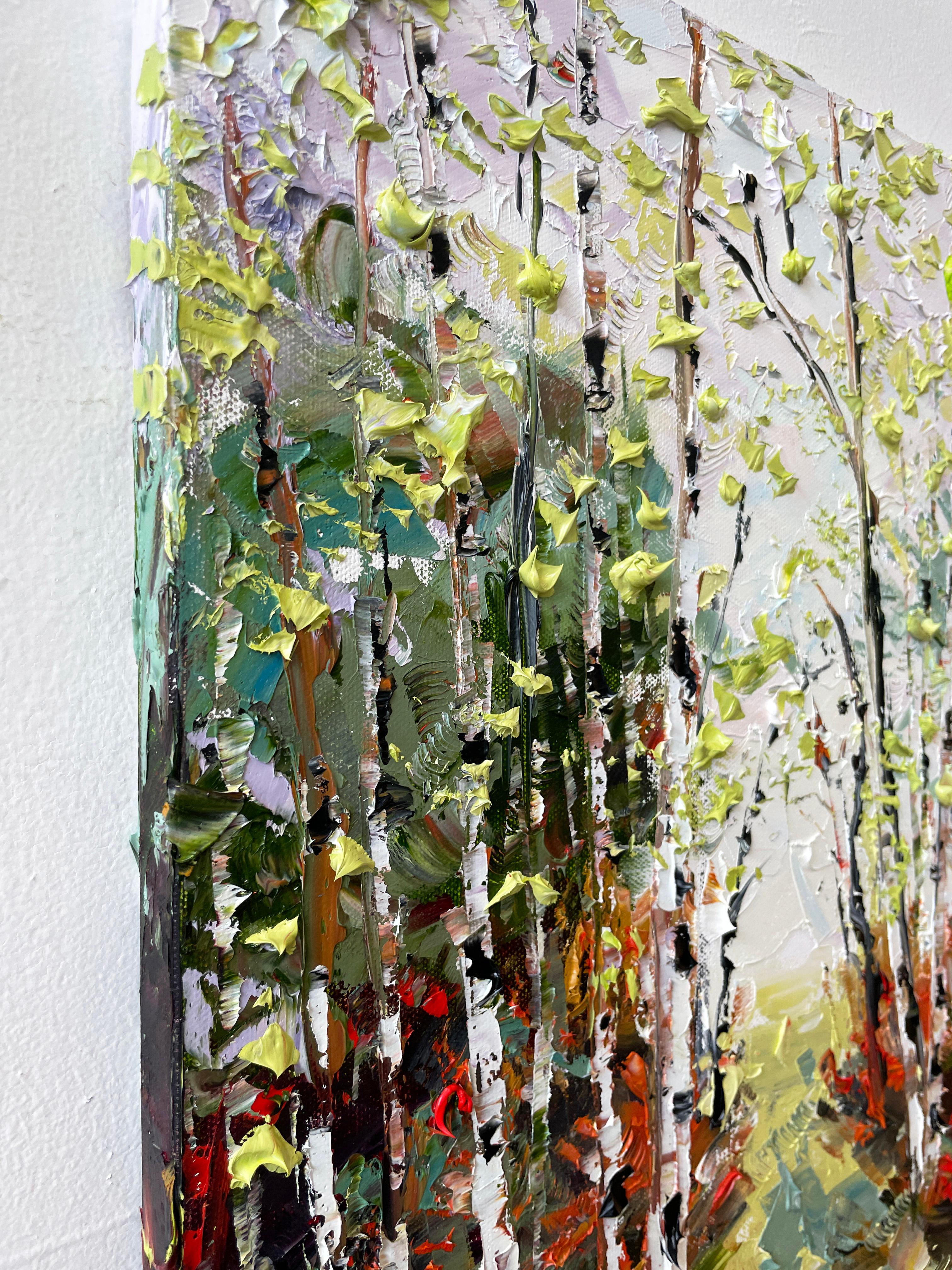 Eindringliches Herbst, Ölgemälde – Painting von Lisa Elley