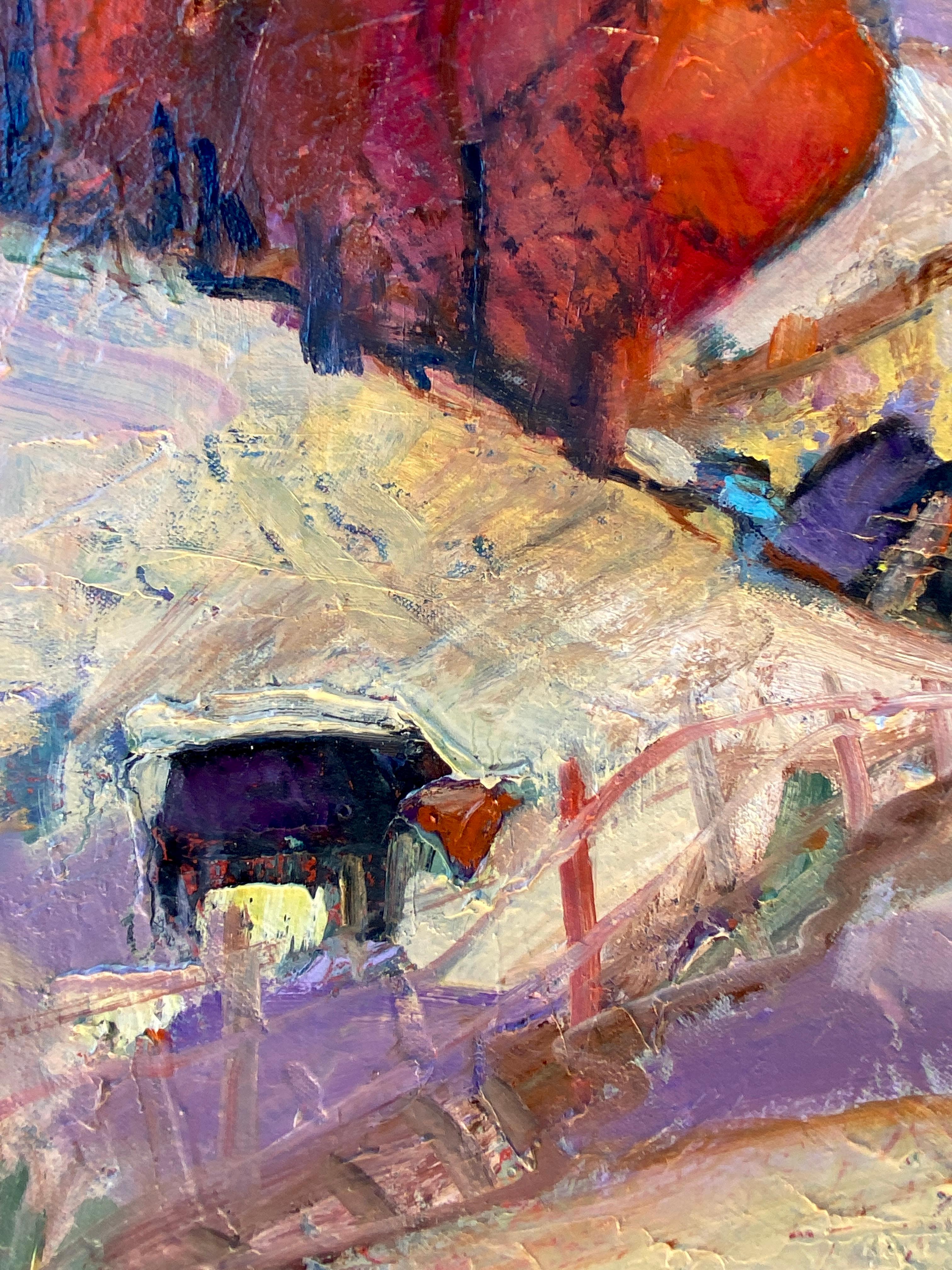 Peinture à l'huile automne des montagnes en vente 1