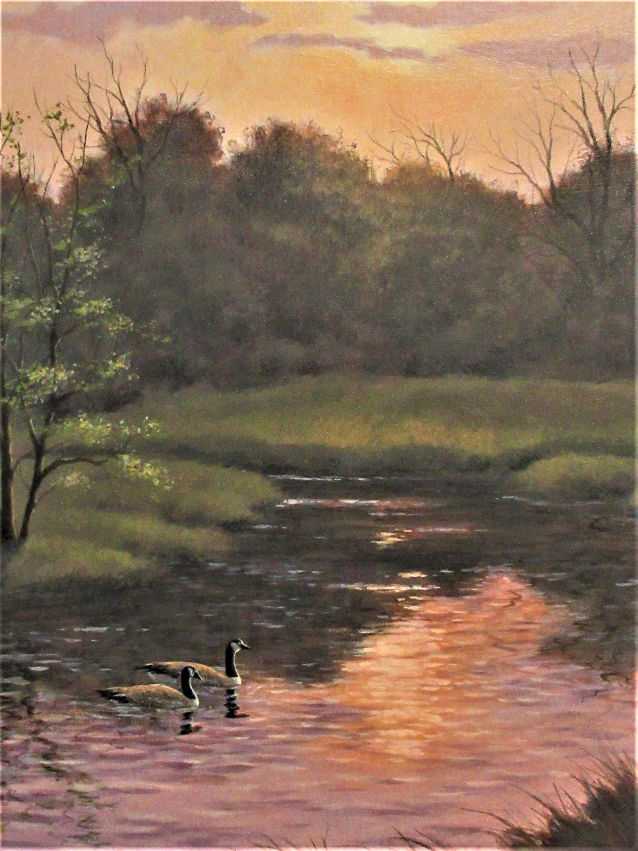 Quiet on the River, Original Painting 1