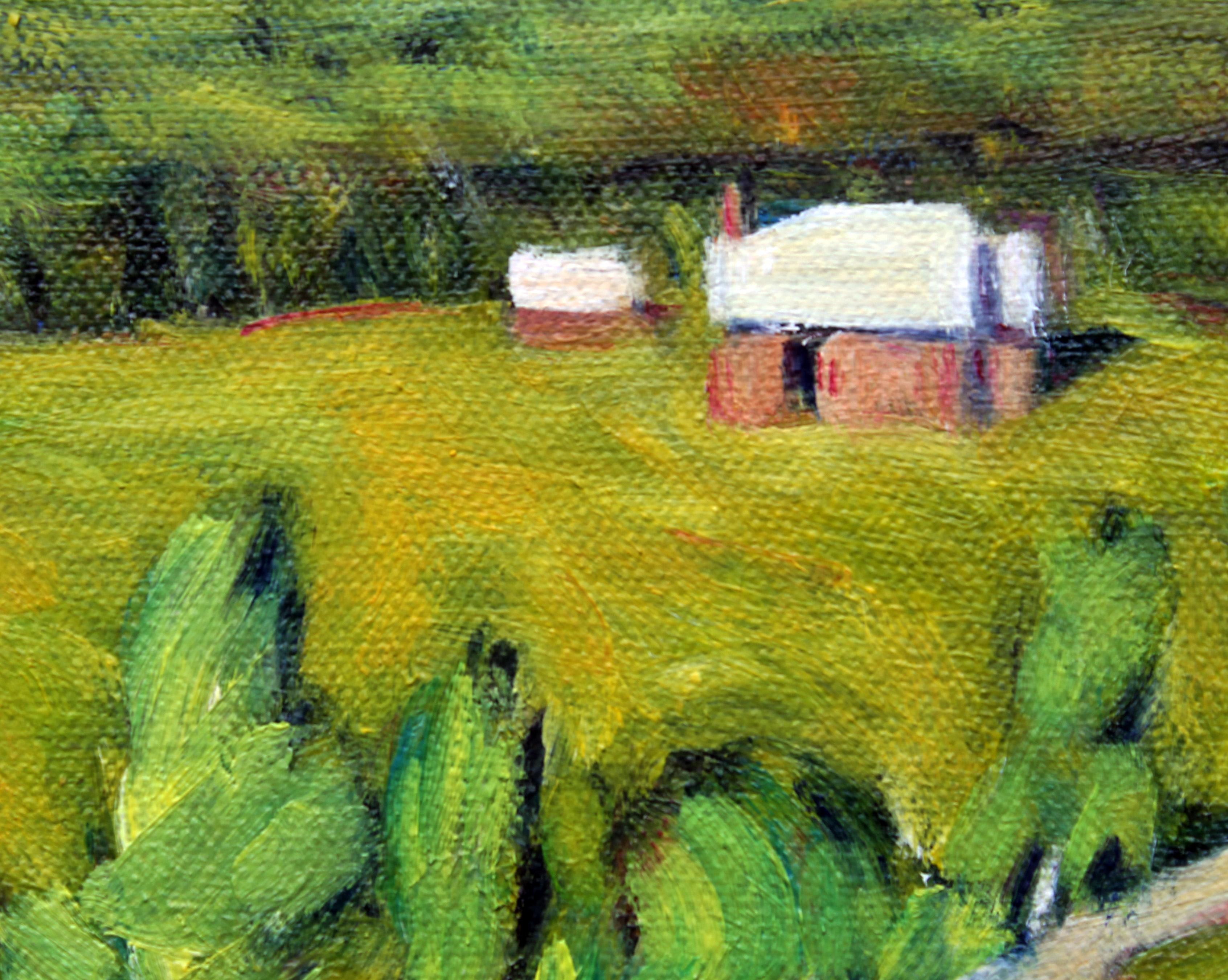 Near Great Meadow, Virginia, Oil Painting - Abstract Impressionist Art by Doug Cosbie