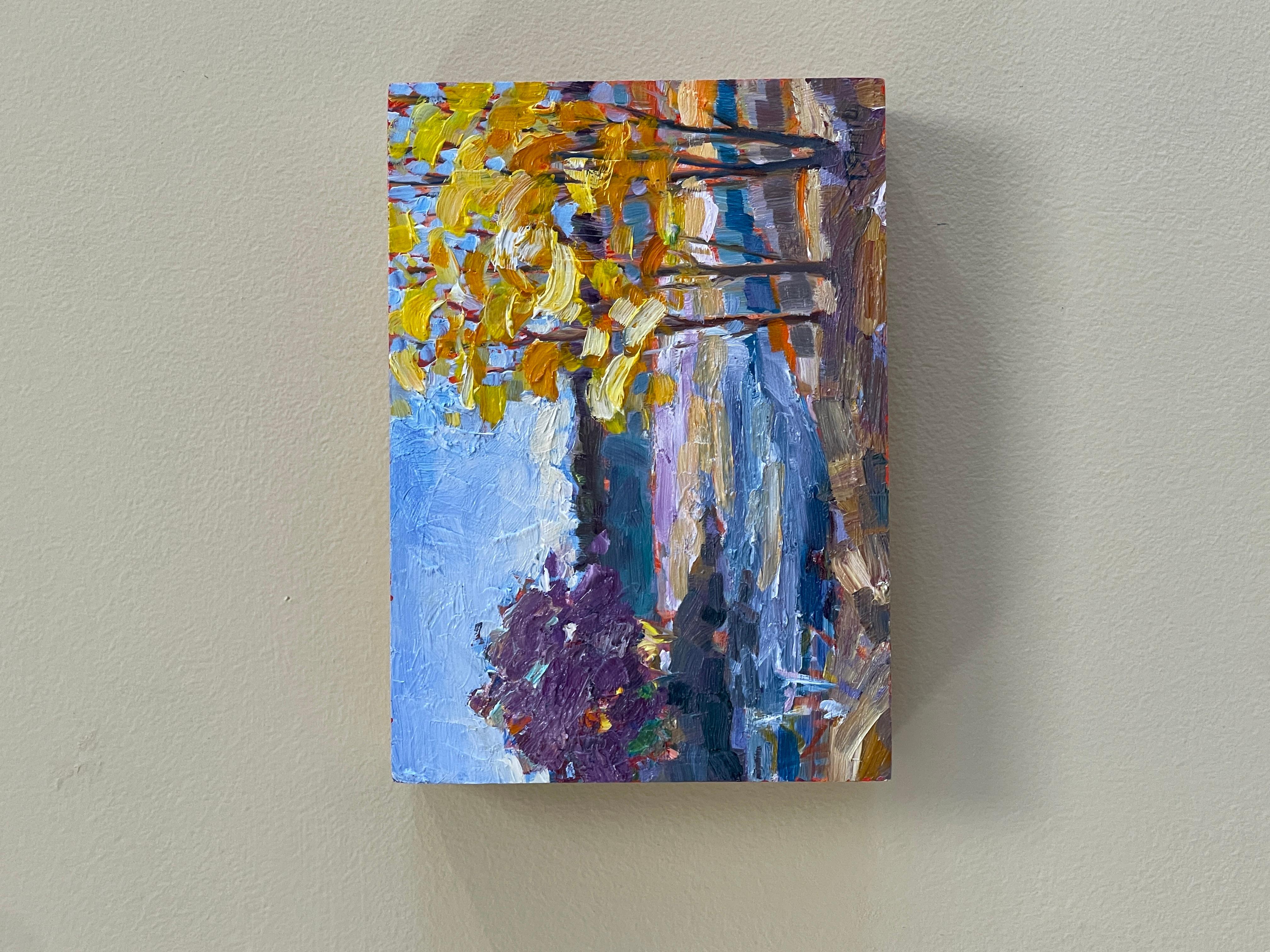 Peinture à l'huile d'Aspen Grove - Impressionnisme abstrait Painting par Teresa Smith