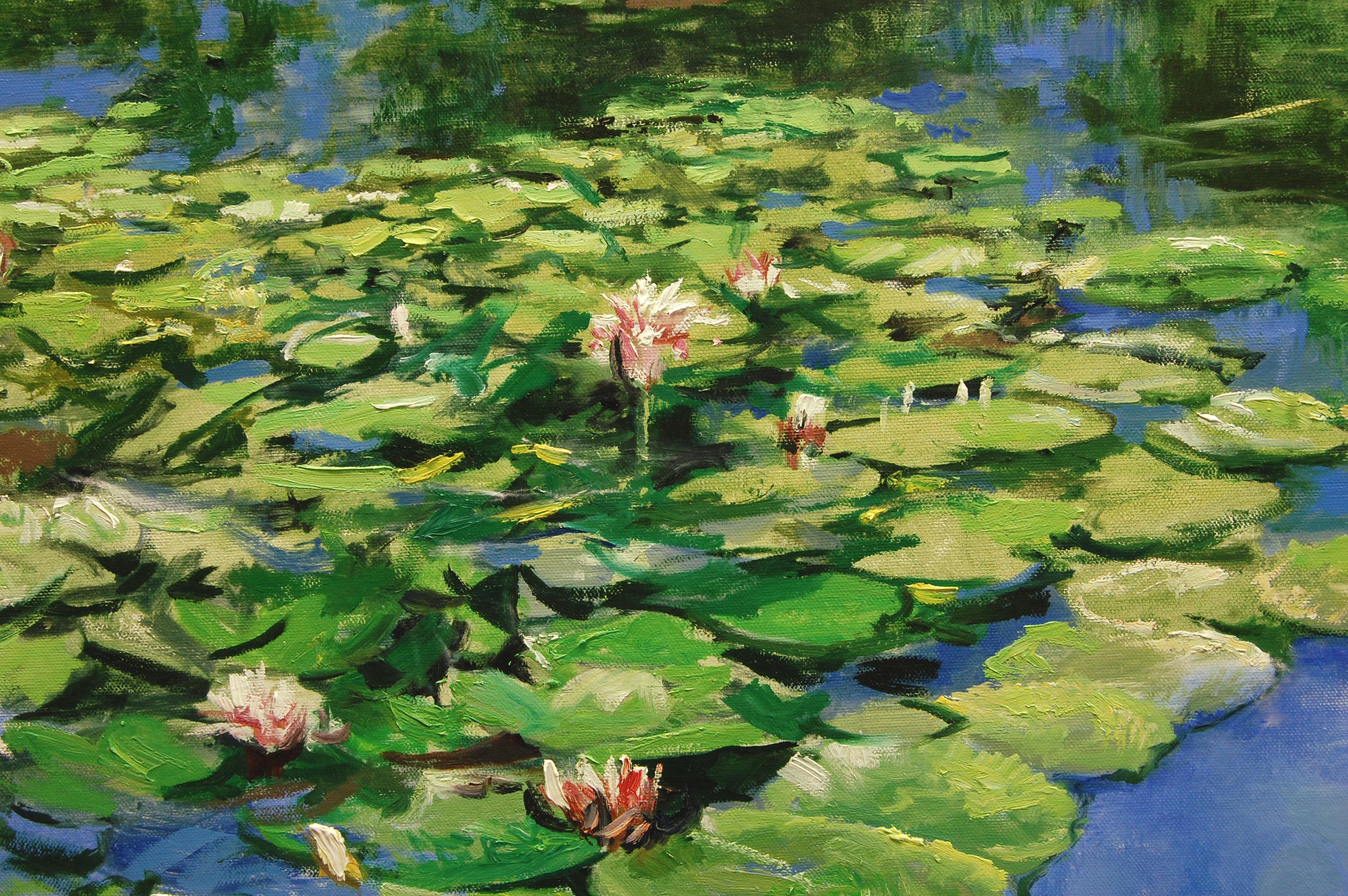 <p>Artist Comments<br>Artist Onelio Marrero paints an emerald pool abundant with blooming water lilies. 