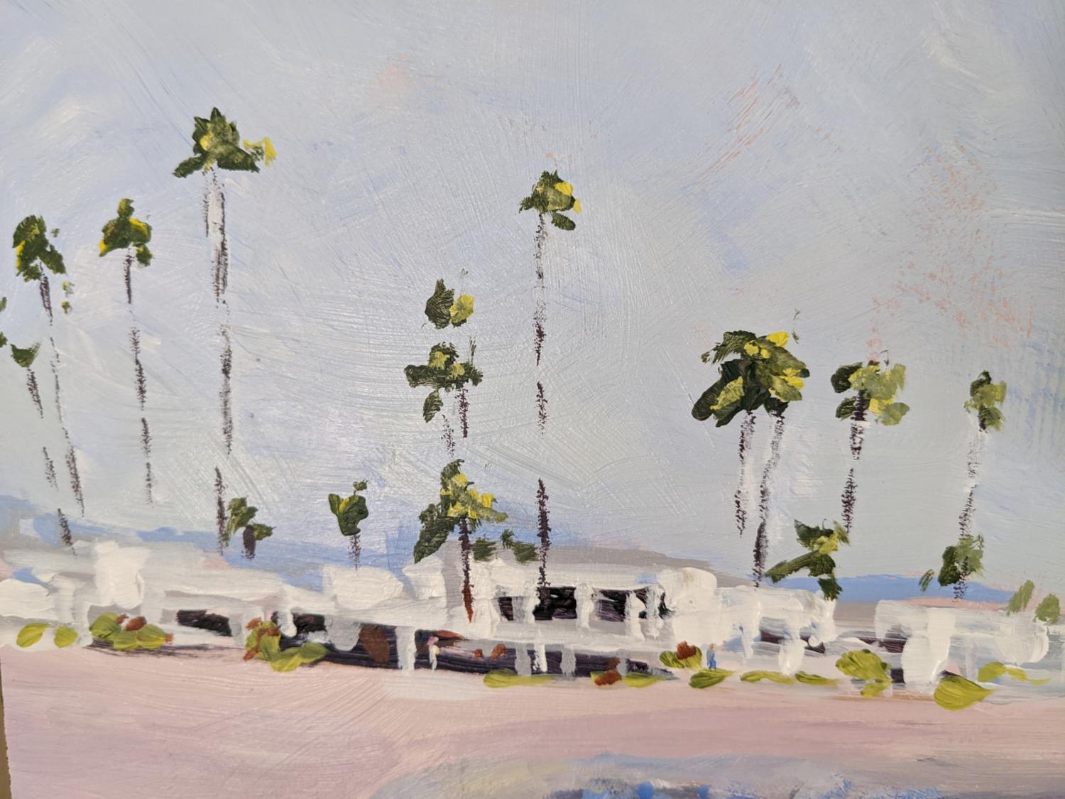 Ensenada, Mexico on a Beautiful Hot Summer Day, Original Painting - Abstract Impressionist Art by Samuel Pretorius