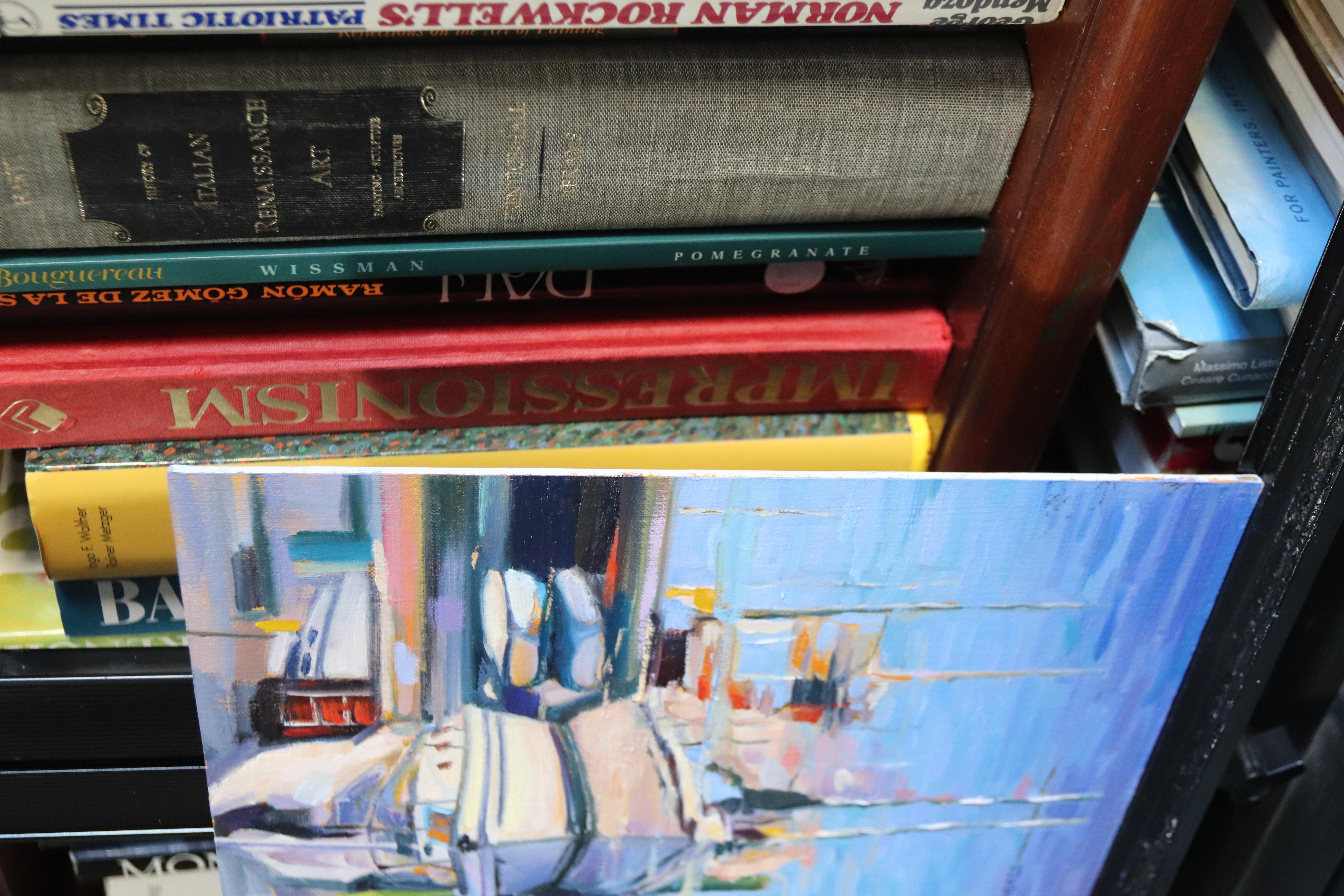 Morning in the Marina, peinture à l'huile - Impressionnisme abstrait Art par Andres Lopez