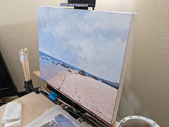 Sun Drenched Beach Near Santa Cruz, Original Painting