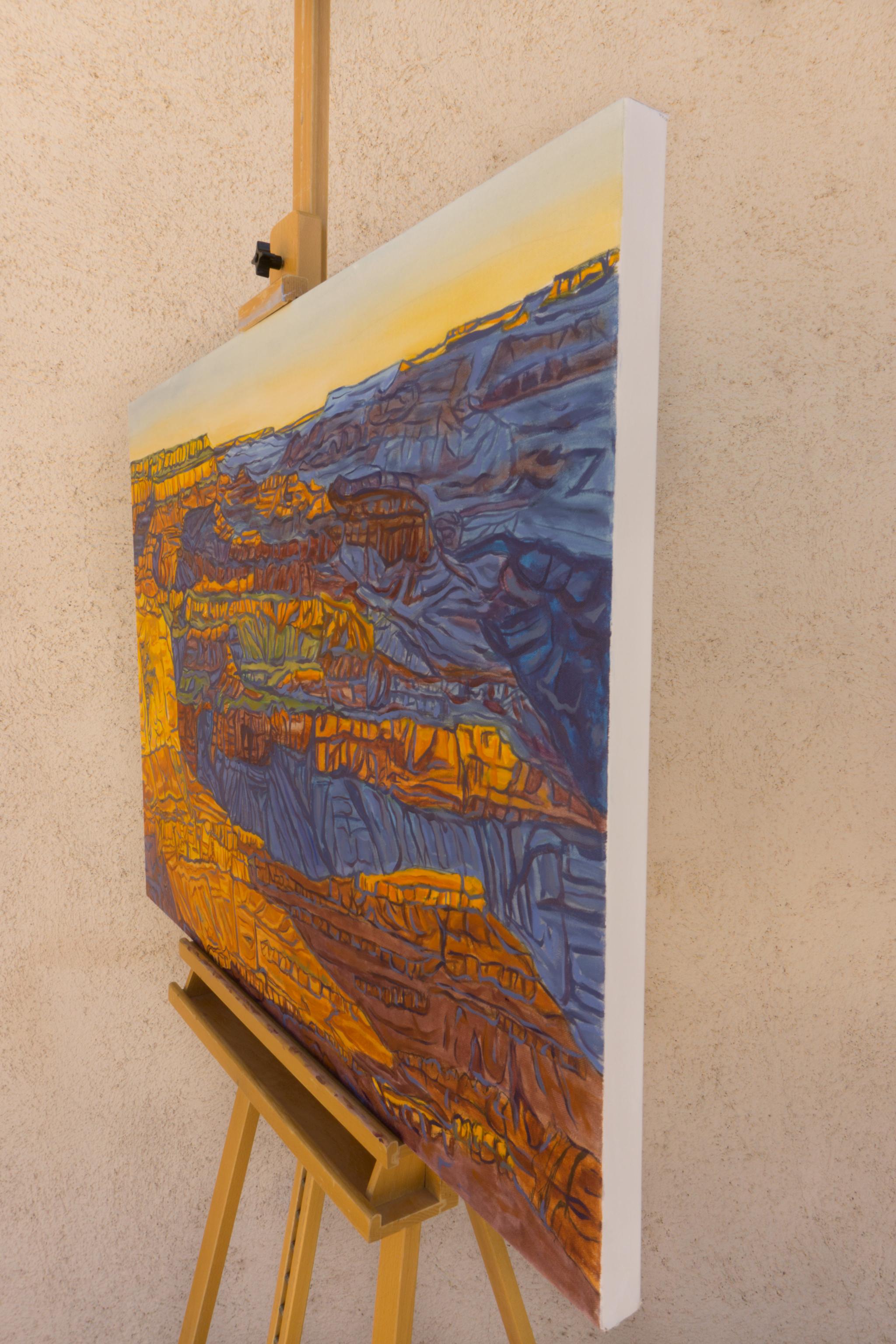 Dawn at the Grand Canyon, Ölgemälde – Painting von Crystal DiPietro