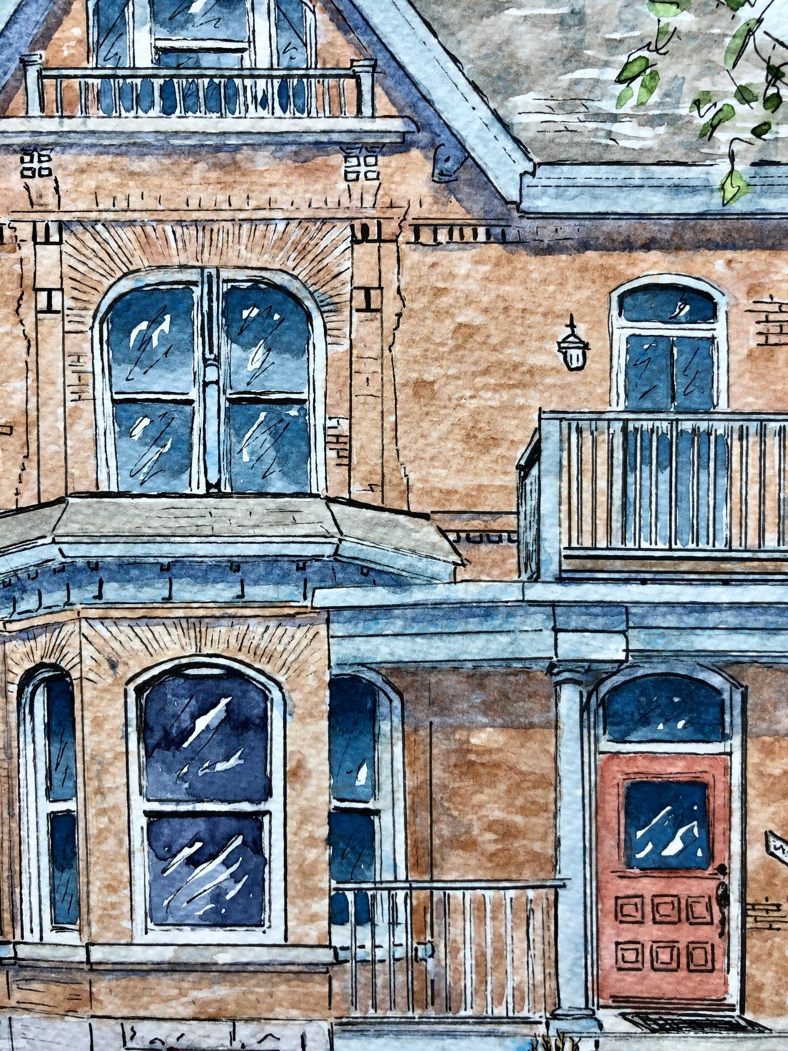 <p>Kommentare des Künstlers<br>Der Künstler Maurice Dionne zeigt ein Haus im viktorianischen Stil, das er bei einem Spaziergang durch die Stadt entdeckt hat. Teil seiner Random-House-Serie, in der er die verschiedenen architektonischen Entwürfe