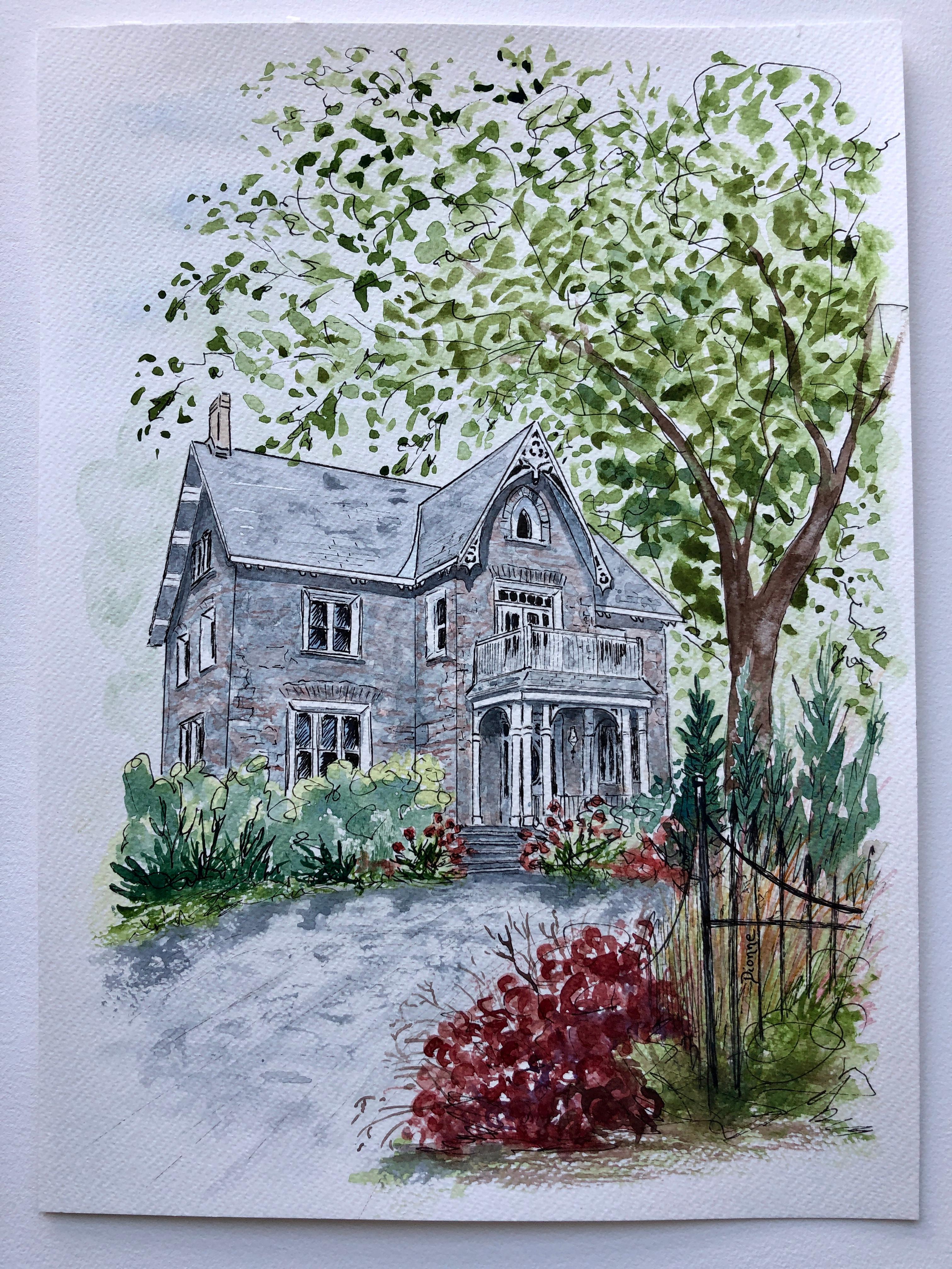 House 4, Original Painting - Art by Maurice Dionne