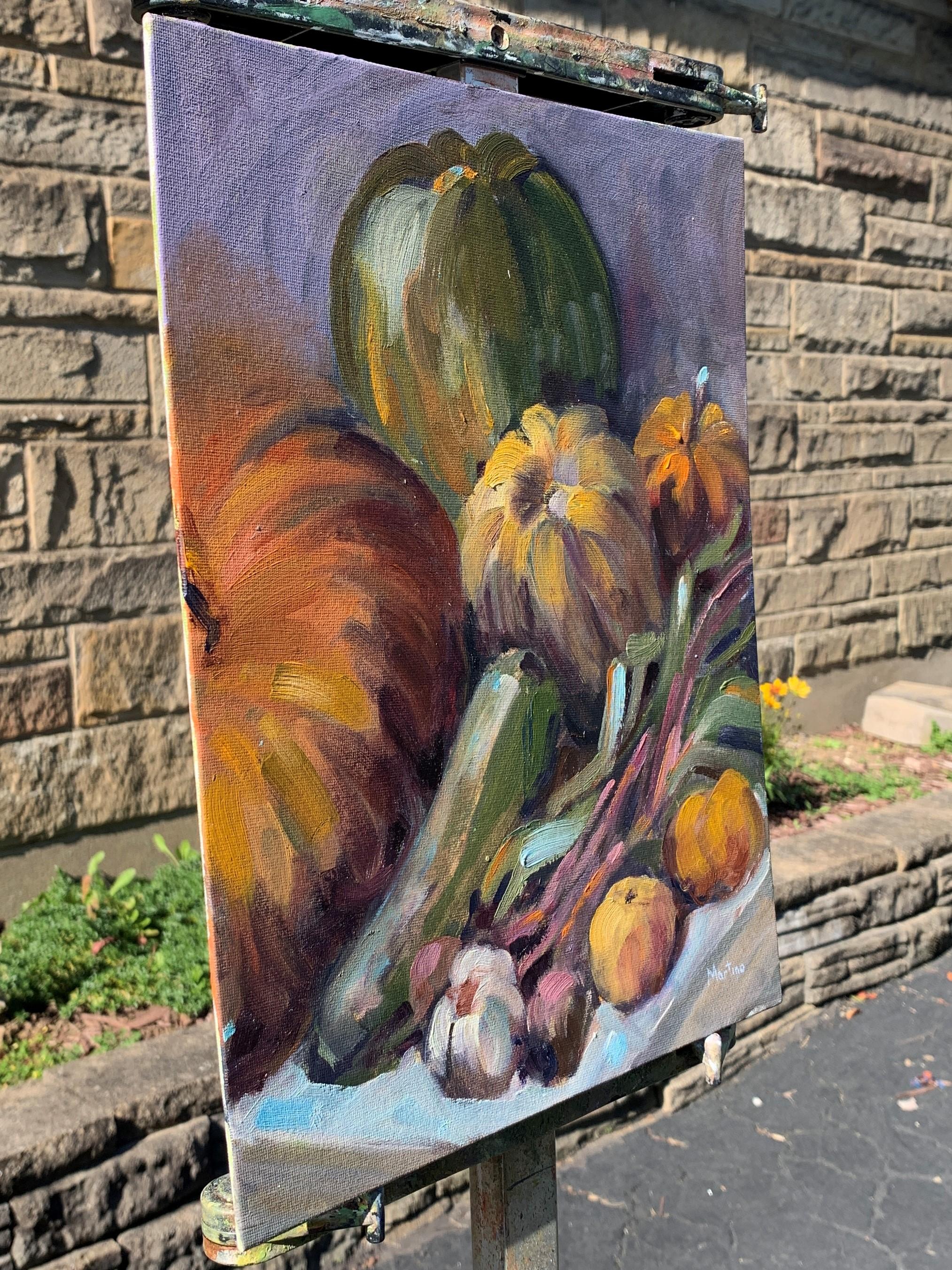 Herbst-Ernte, Ölgemälde – Painting von Paula Martino