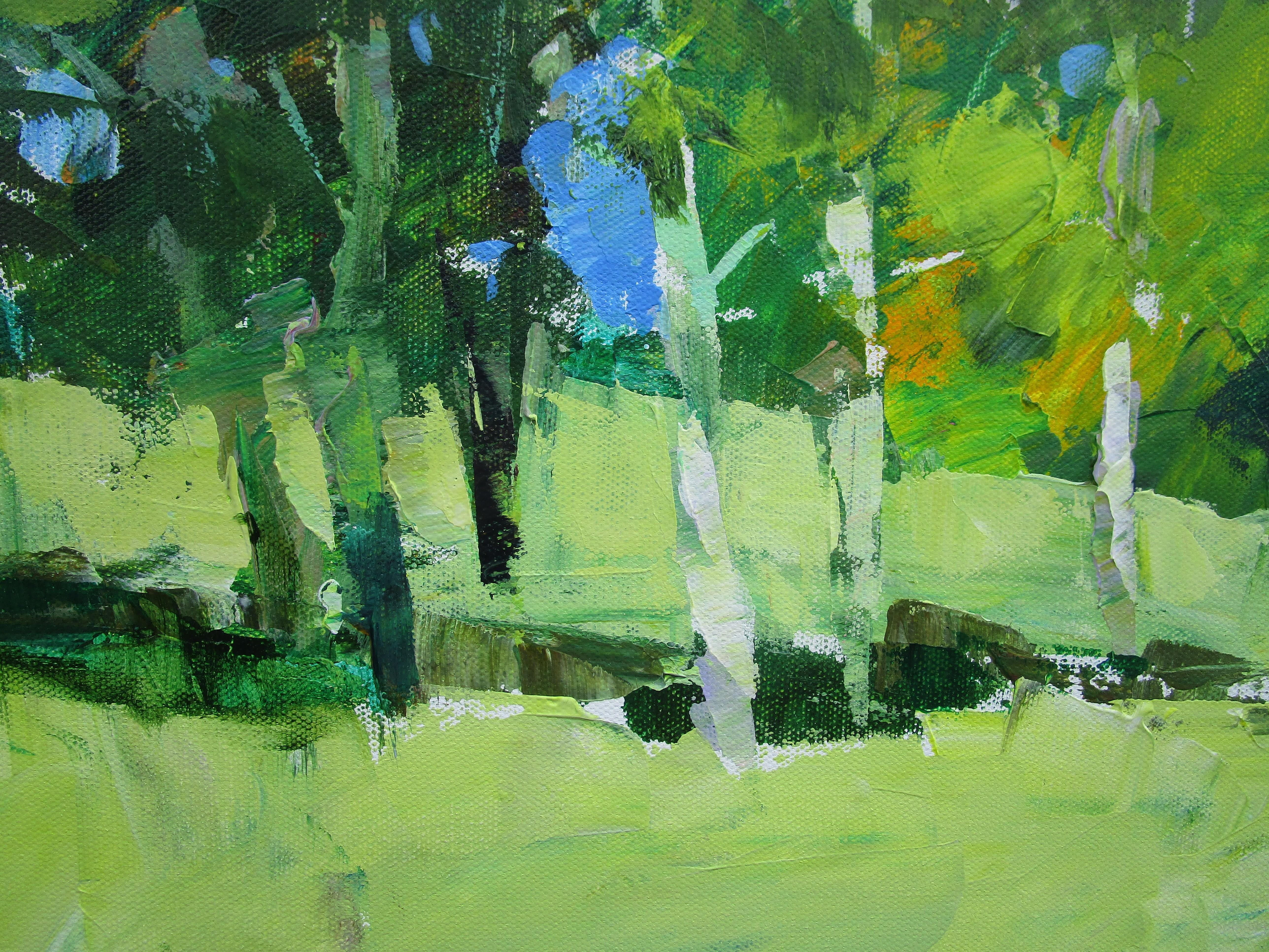 Arbres au soleil près d'Avignon, peinture originale en vente 1