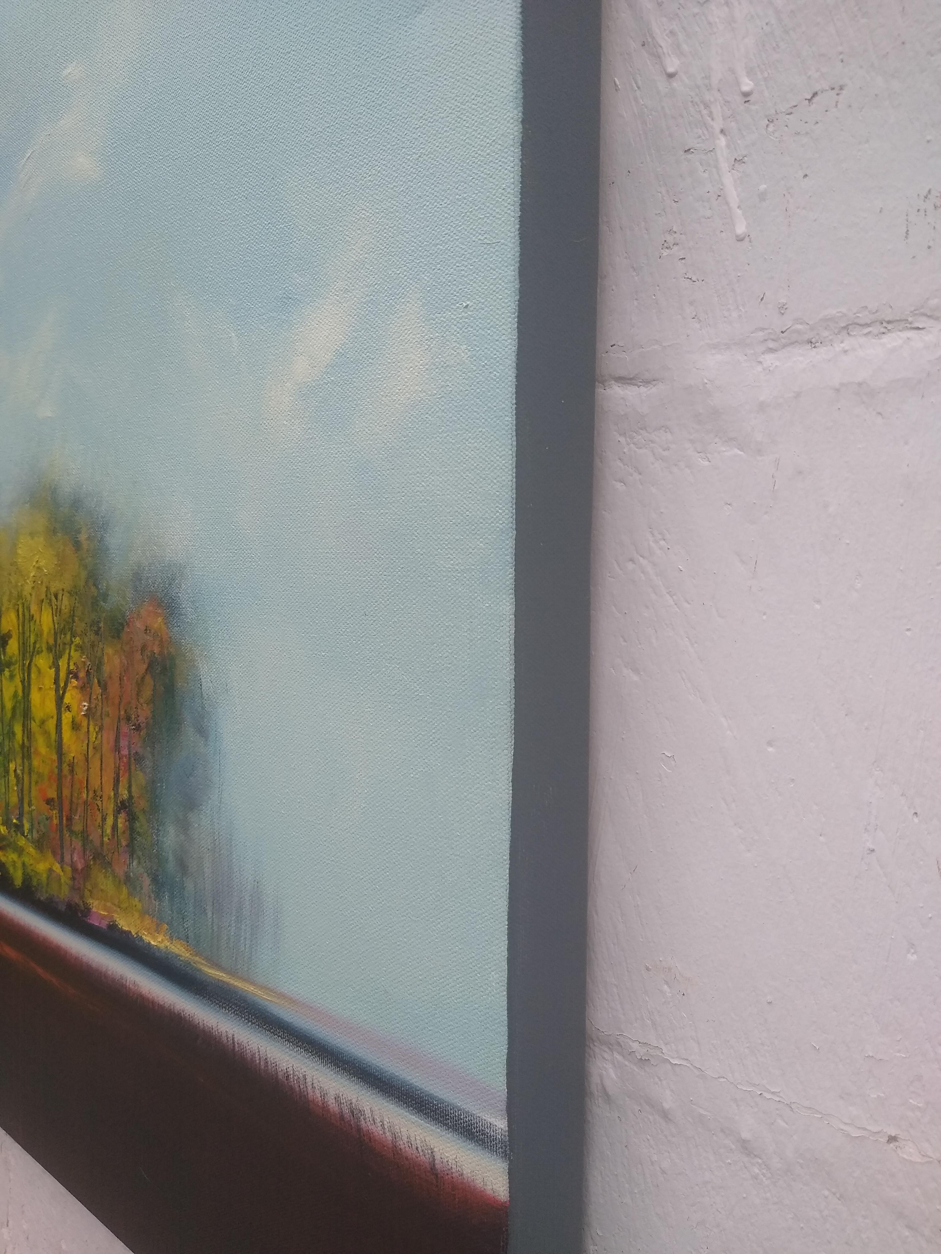 Autumn Lights My Way, peinture à l'huile - Expressionnisme abstrait Art par George Peebles