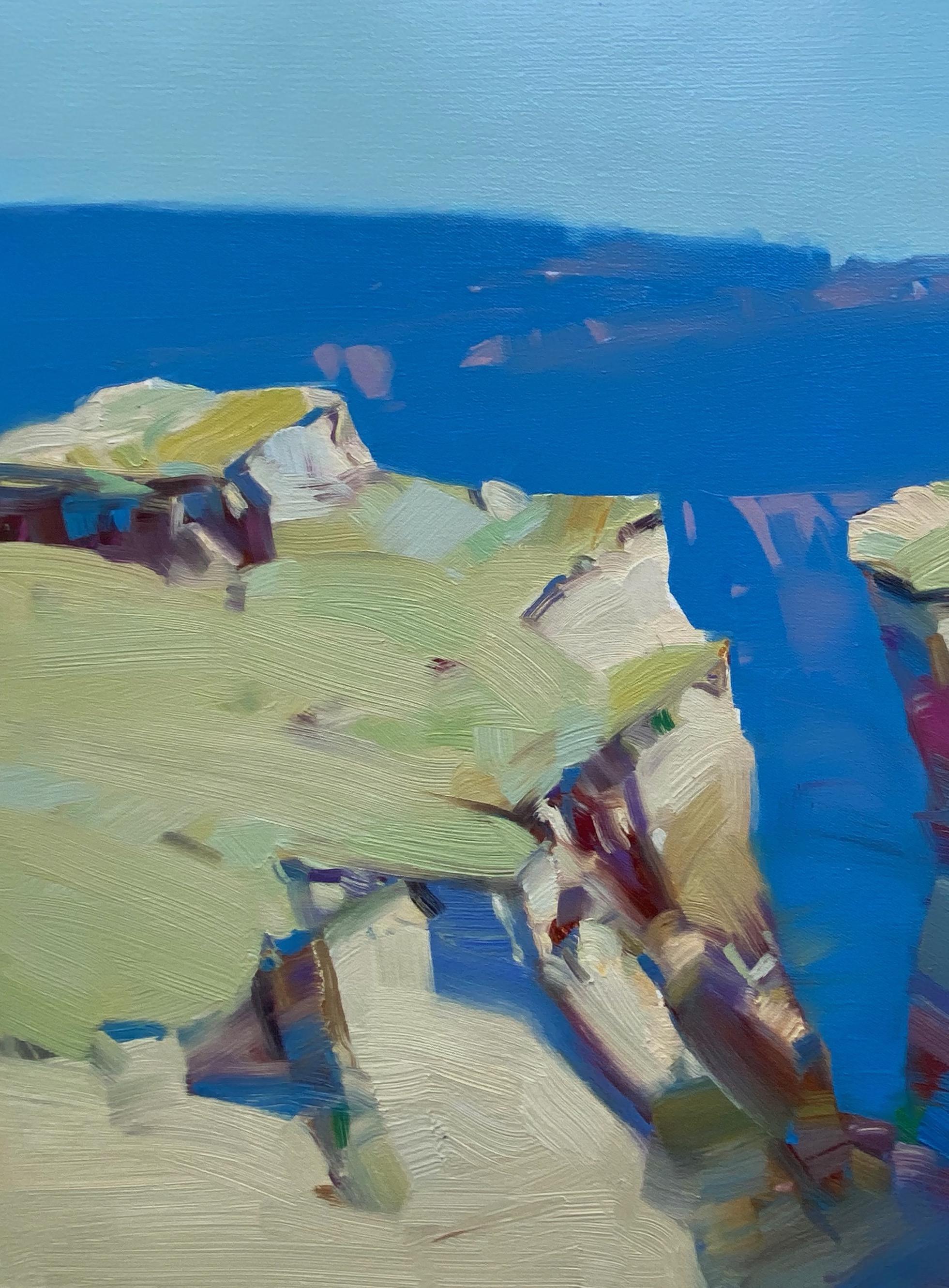 <p>Artist Comments<br>In viridian hues, artist Vahe Yeremyan paints the towering cliffs in Sedona, Arizona. Creating a sweeping background of bright blues, Vahe highlights the majestic canyons with beautiful pops of magenta and pink. One can almost