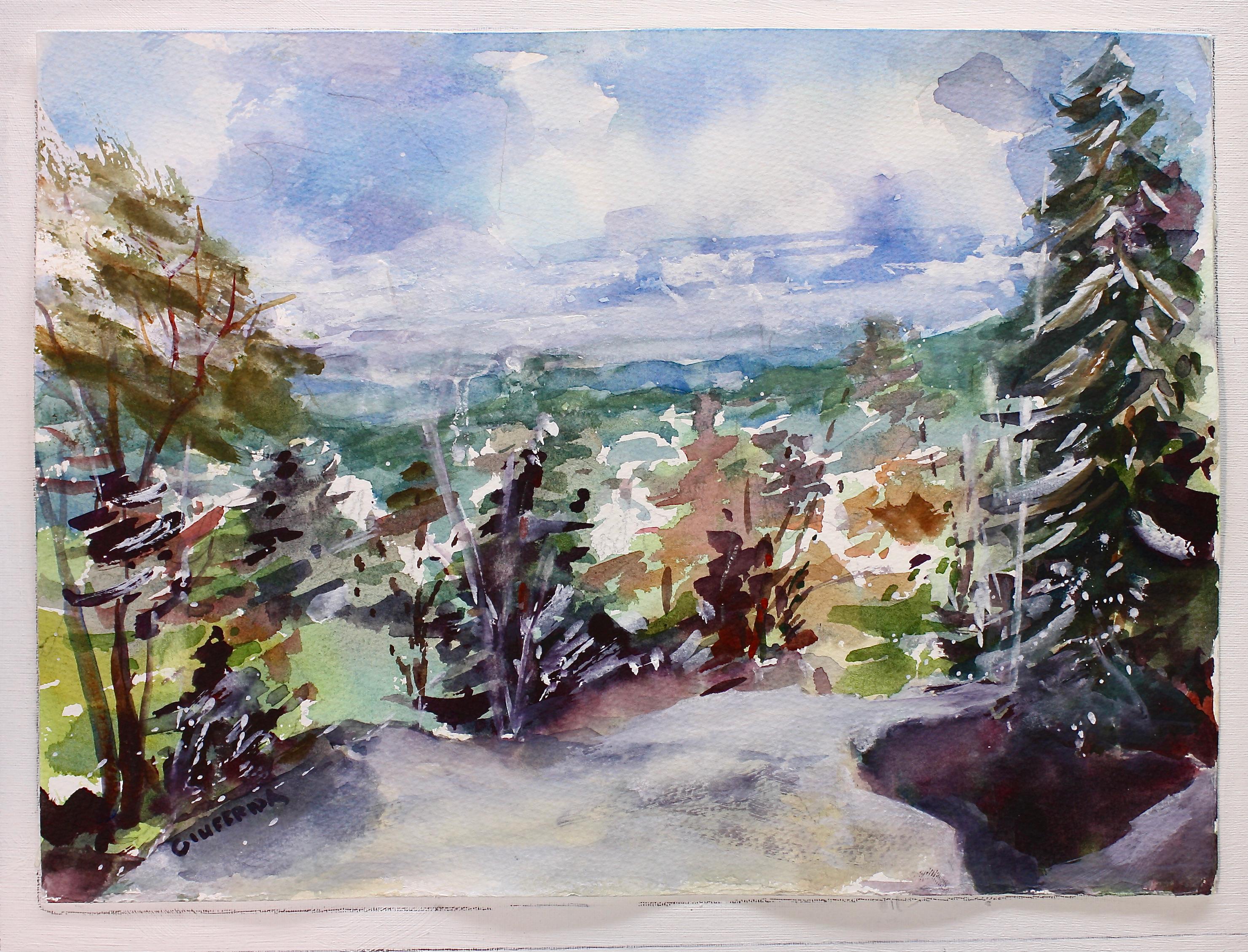 <p>Commentaires de l'artiste<br>L'artiste Joe Giuffrida illustre une perspective scénique de la vallée de la rivière Hudson en automne. La vue porte sur le sud-est de la ville de Kingston depuis l'époustouflant Overlook Mountain. Joe pousse son