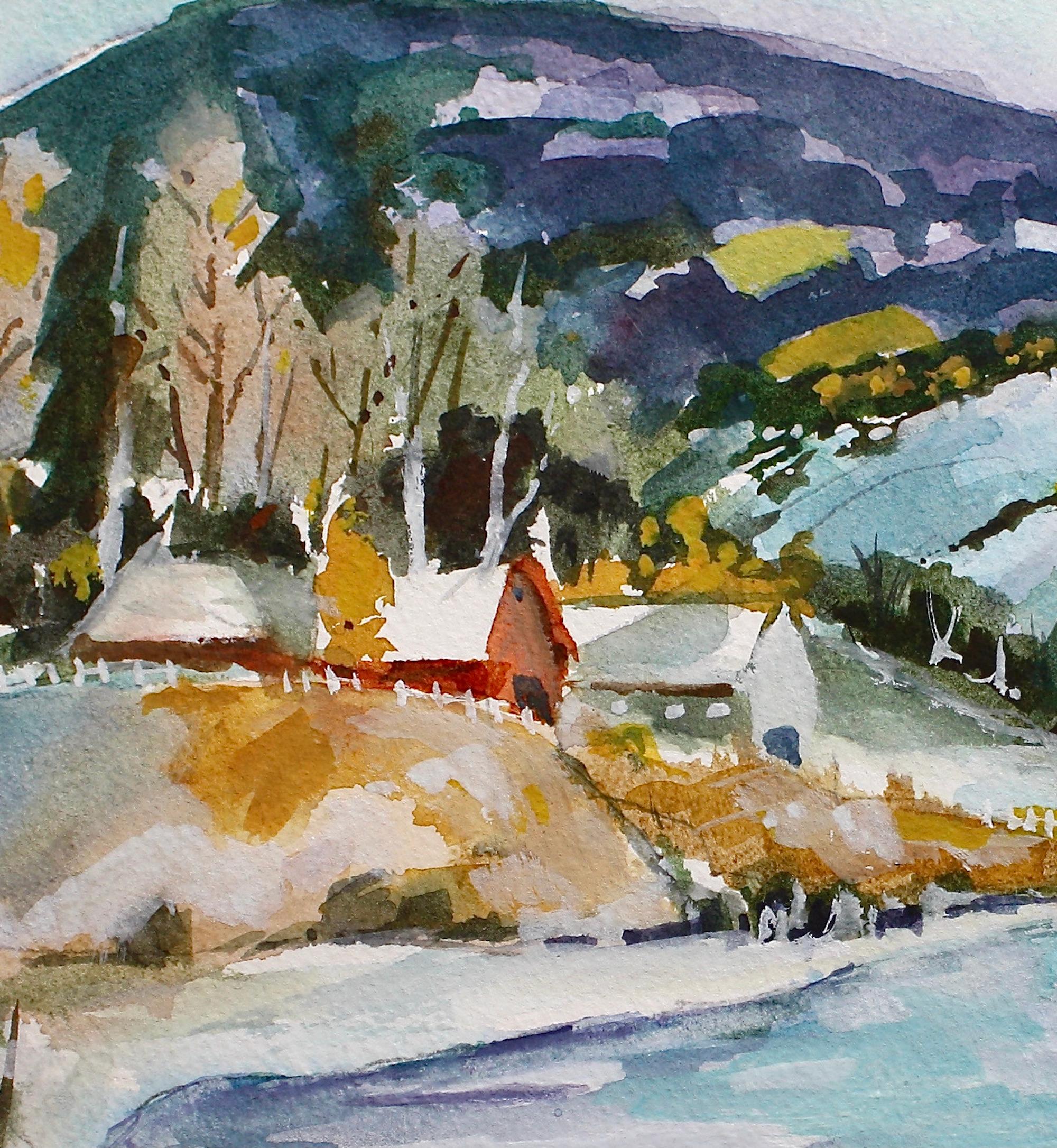 Vermont Winter 1, Original Painting - Abstract Impressionist Art by Joe  Giuffrida