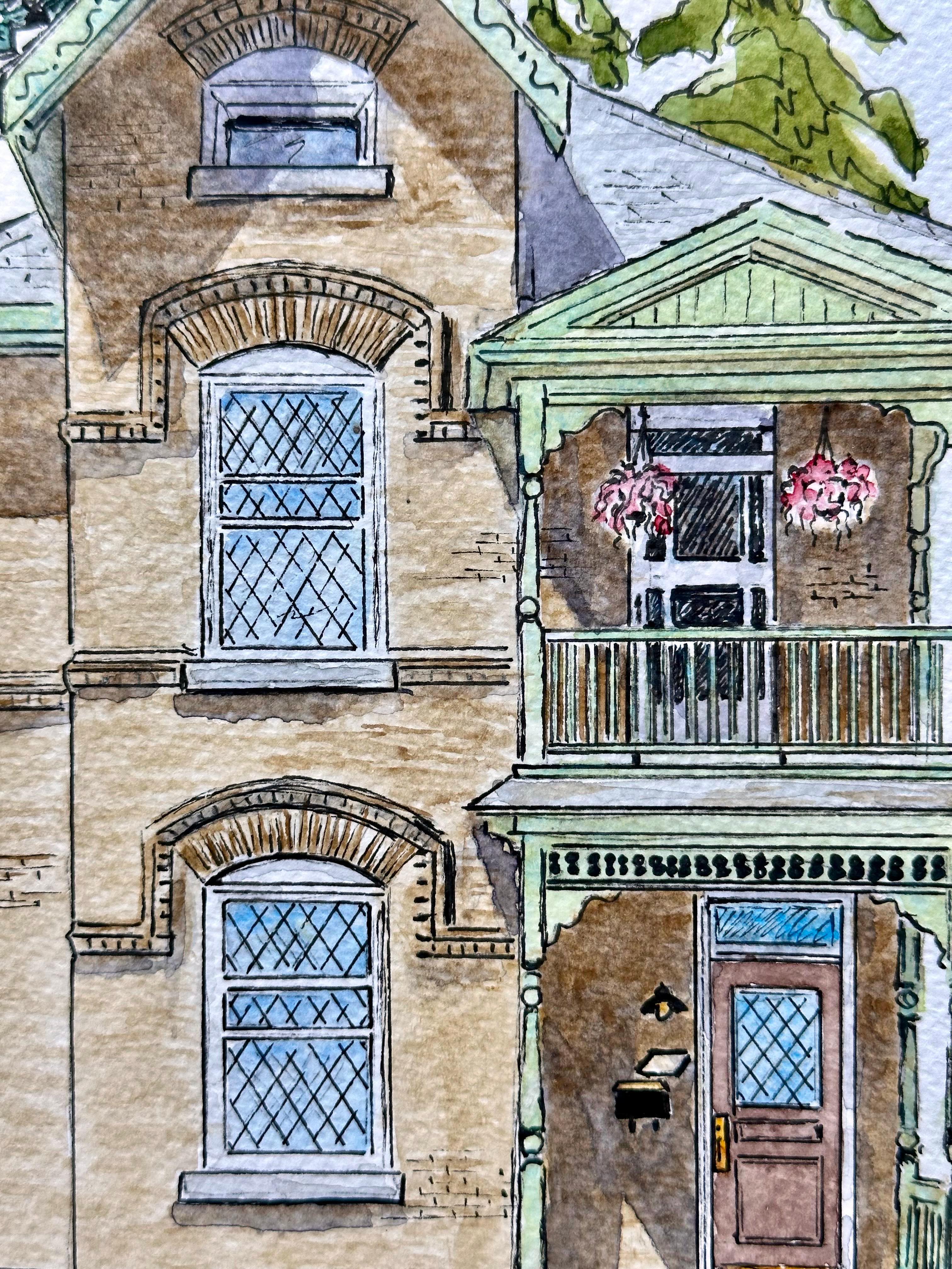 <p>Kommentare des Künstlers<br>Der Künstler Maurice Dionne zeigt einen faszinierenden Blick auf ein raffiniertes viktorianisches Haus, das er bei einem Spaziergang durch die Stadt sah. Teil seiner Random-House-Serie, in der er die verschiedenen