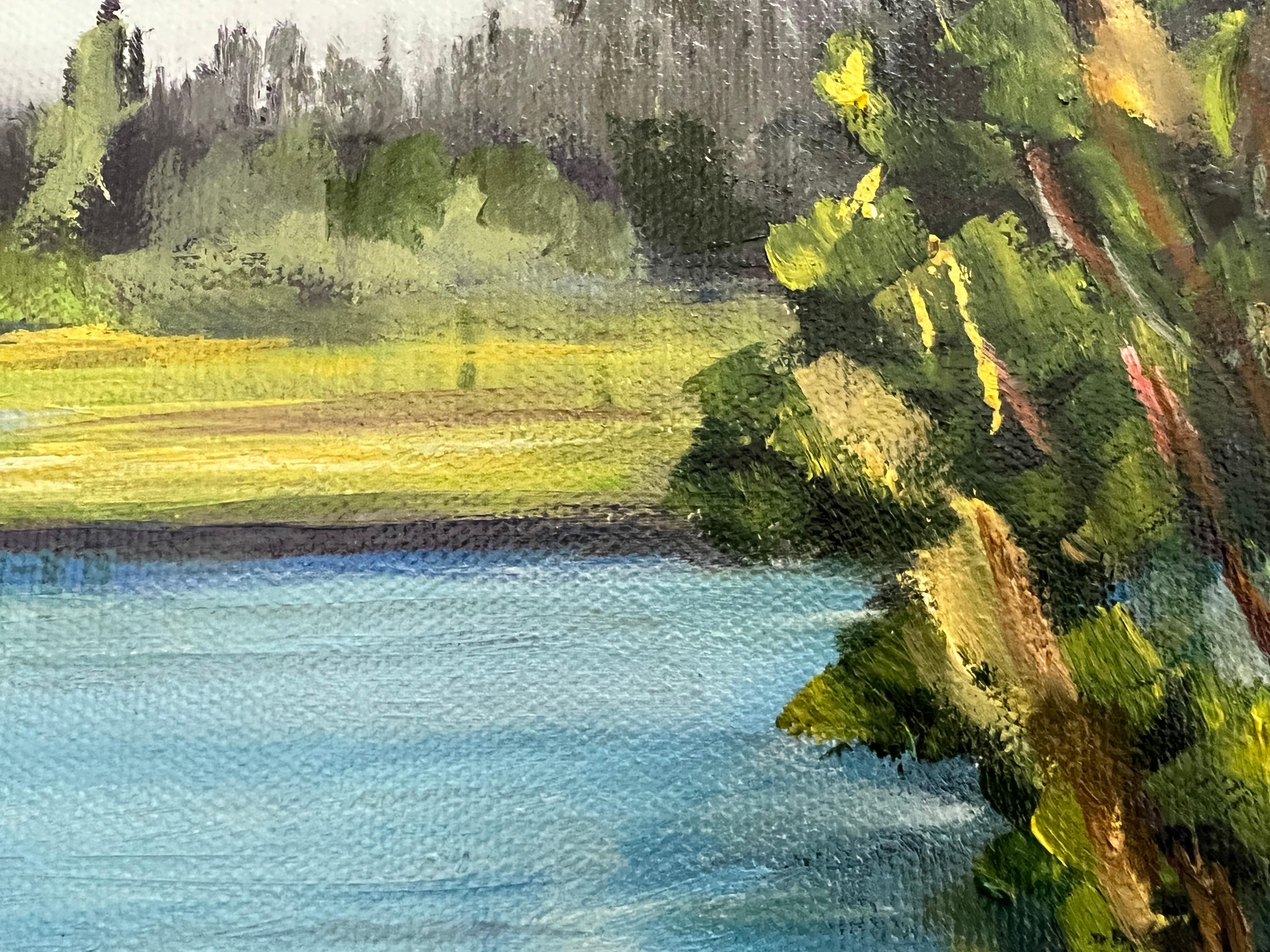 <p>Artist Comments<br>Artist Marilyn Froggatt shares an impression of Morrison Landing, the largest boat dock in Big Bear. Located at the east end of the lake, it offers a perfect perspective for viewing the lake and fishing. The sun rises to the