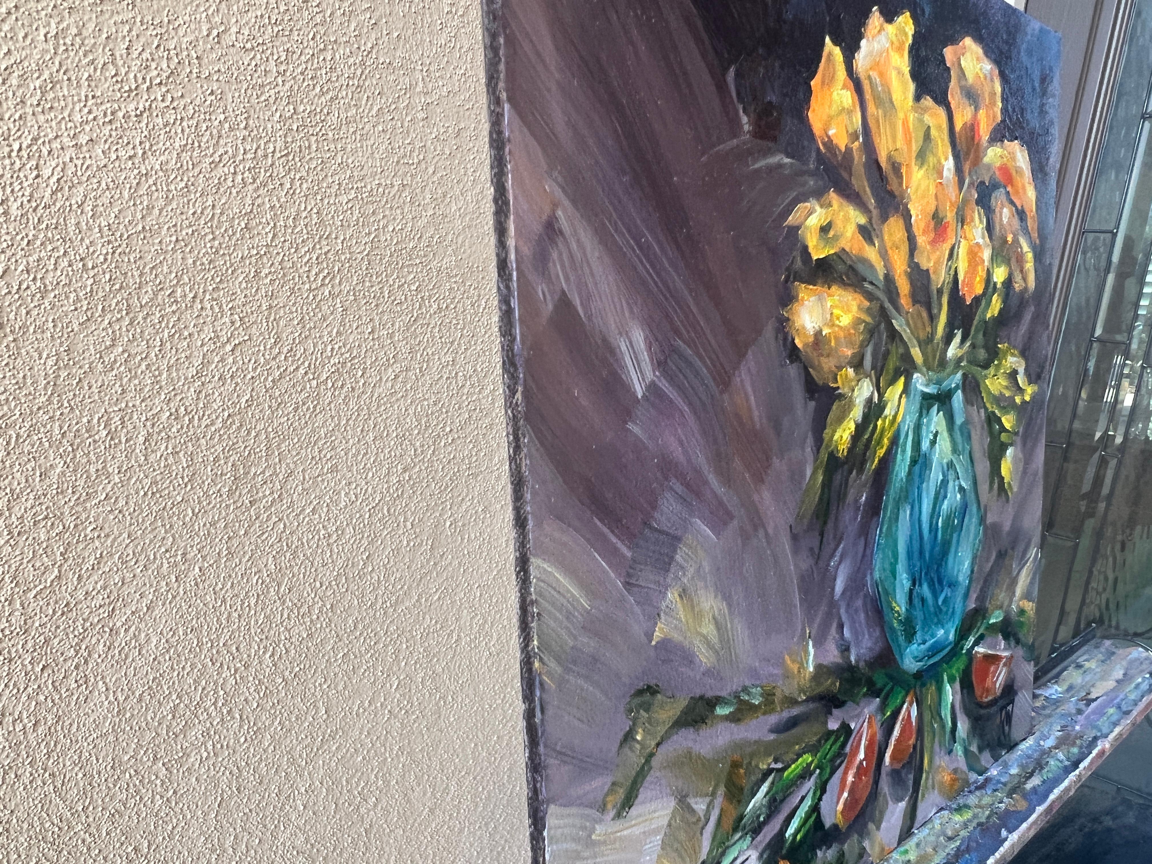 Coquelicots de Californie, peinture à l'huile - Impressionnisme abstrait Art par Marilyn Froggatt