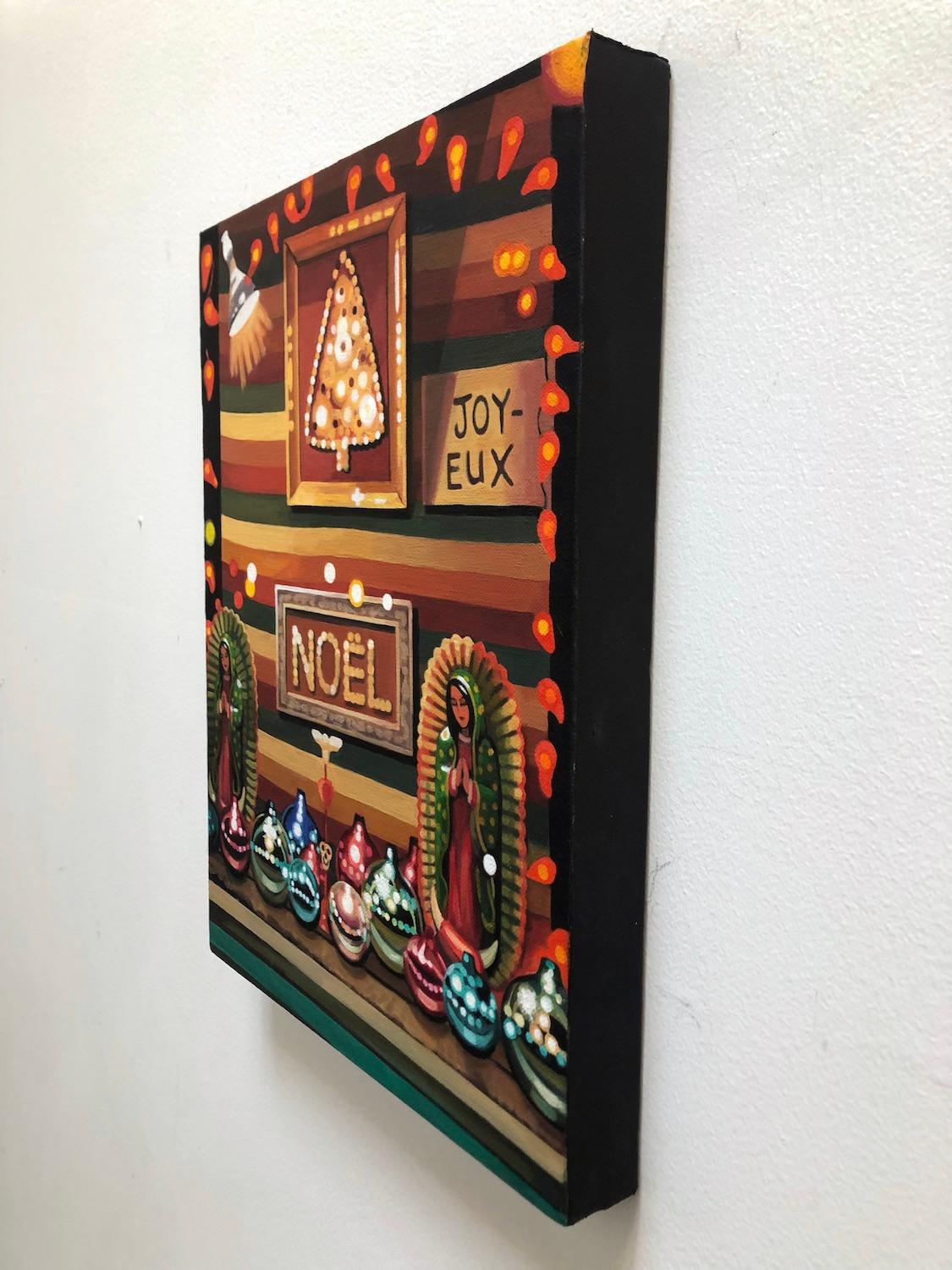 <p>Artist Comments<br>Festive holiday ornaments spread out in artist Hadley Northrop's jubilant impressionist rendering. A window display of a store in Los Angeles during the yuletide, the kind of still life that catches the painter's eye. Light