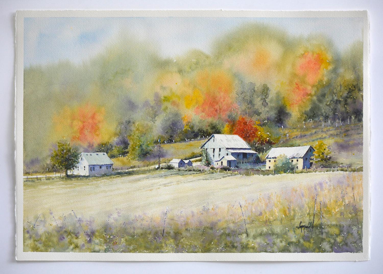 Landhausfarben, Originalgemlde (Abstrakter Impressionismus), Art, von Judy Mudd