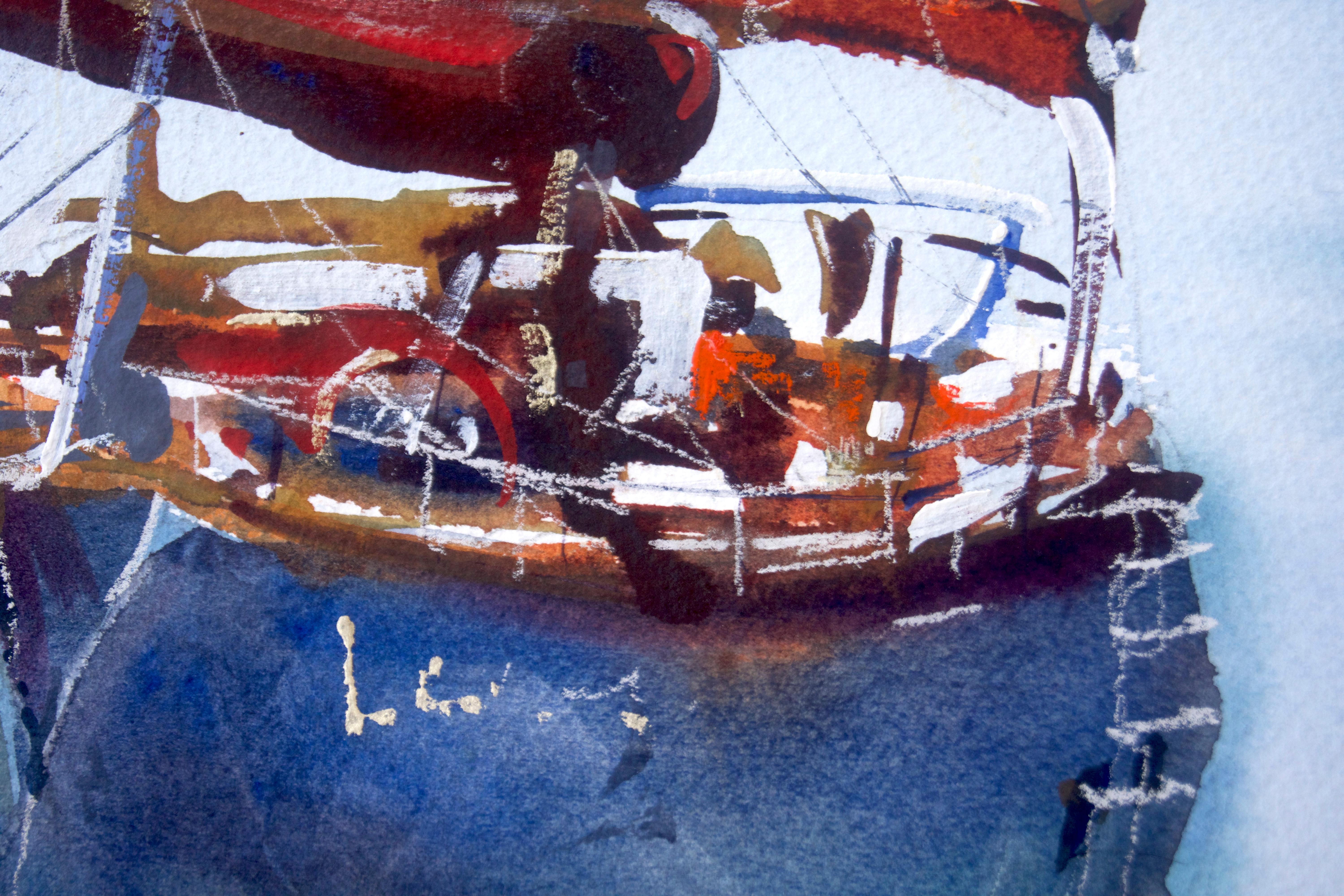 Moored, Original Painting For Sale 1