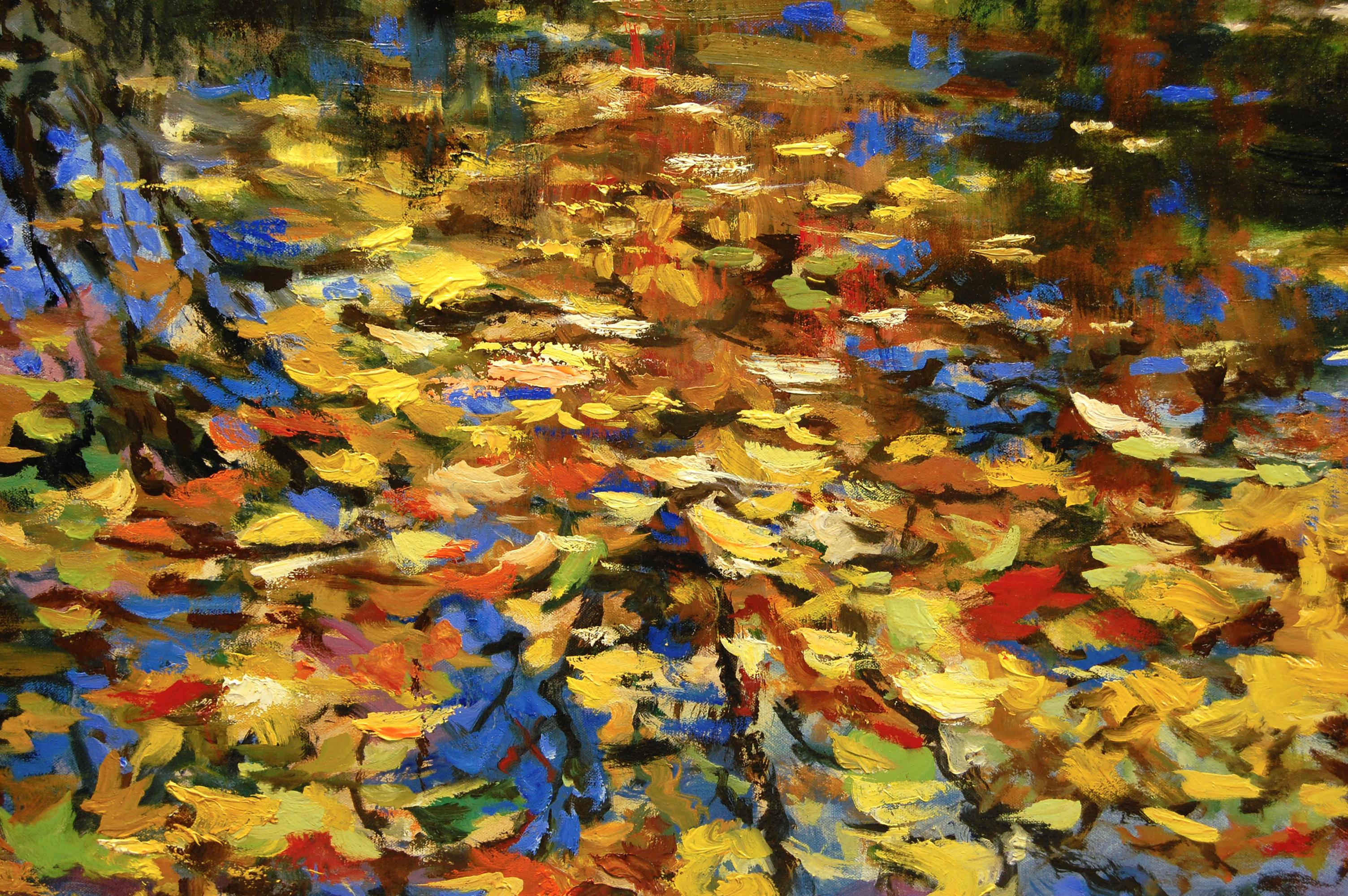 Fallen Oak and Maple Leaves, Oil Painting 1