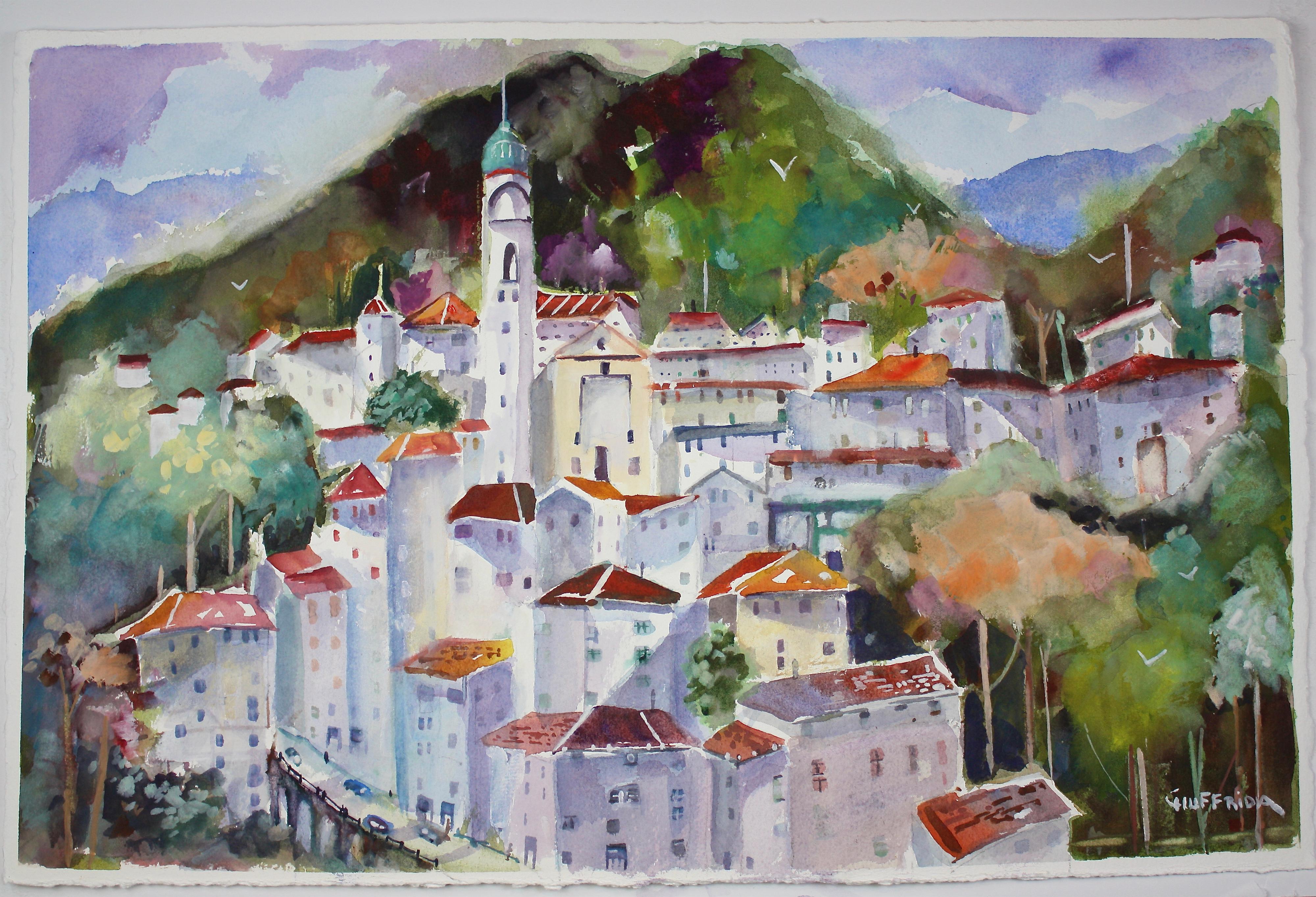 Verona, Italien, Originalgemälde (Abstrakter Impressionismus), Art, von Joe  Giuffrida