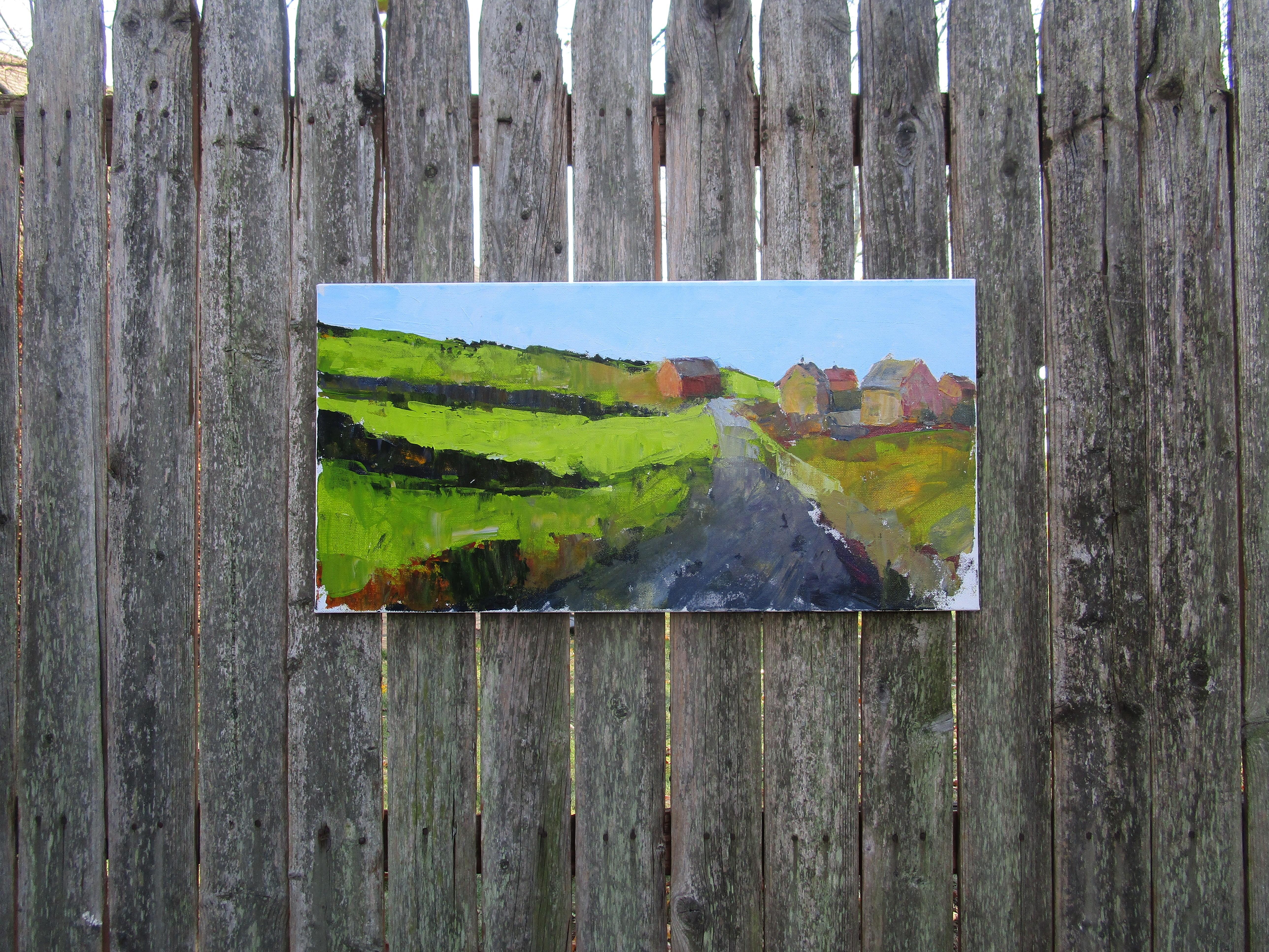 Bauernhof, Cornwall, Originalgemälde (Abstrakter Impressionismus), Painting, von Janet Dyer