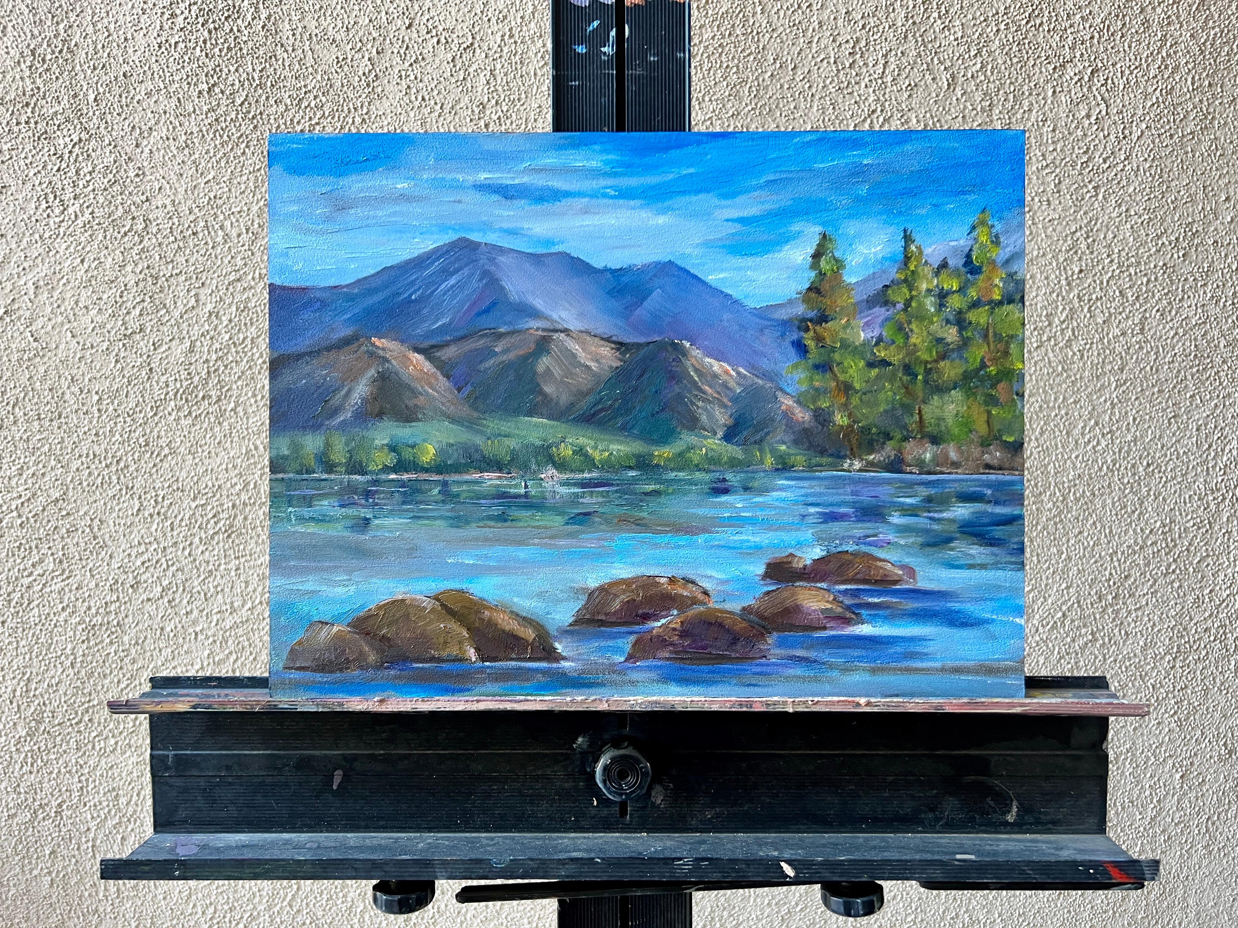 Hyalite Lake, Montana, Oil Painting For Sale 1