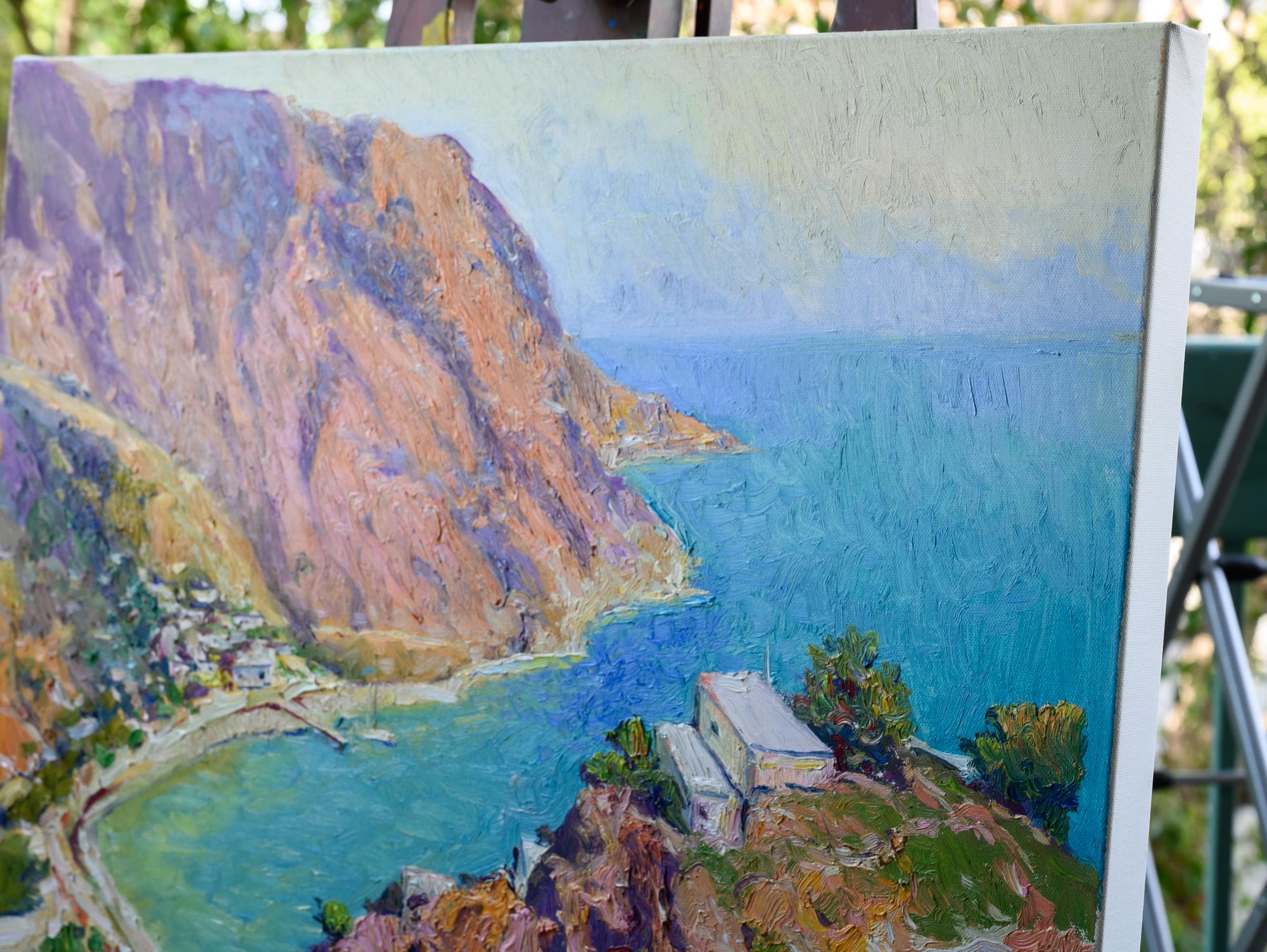 Landschaft von griechischen Inseln, Morgen, Ölgemälde – Painting von Suren Nersisyan