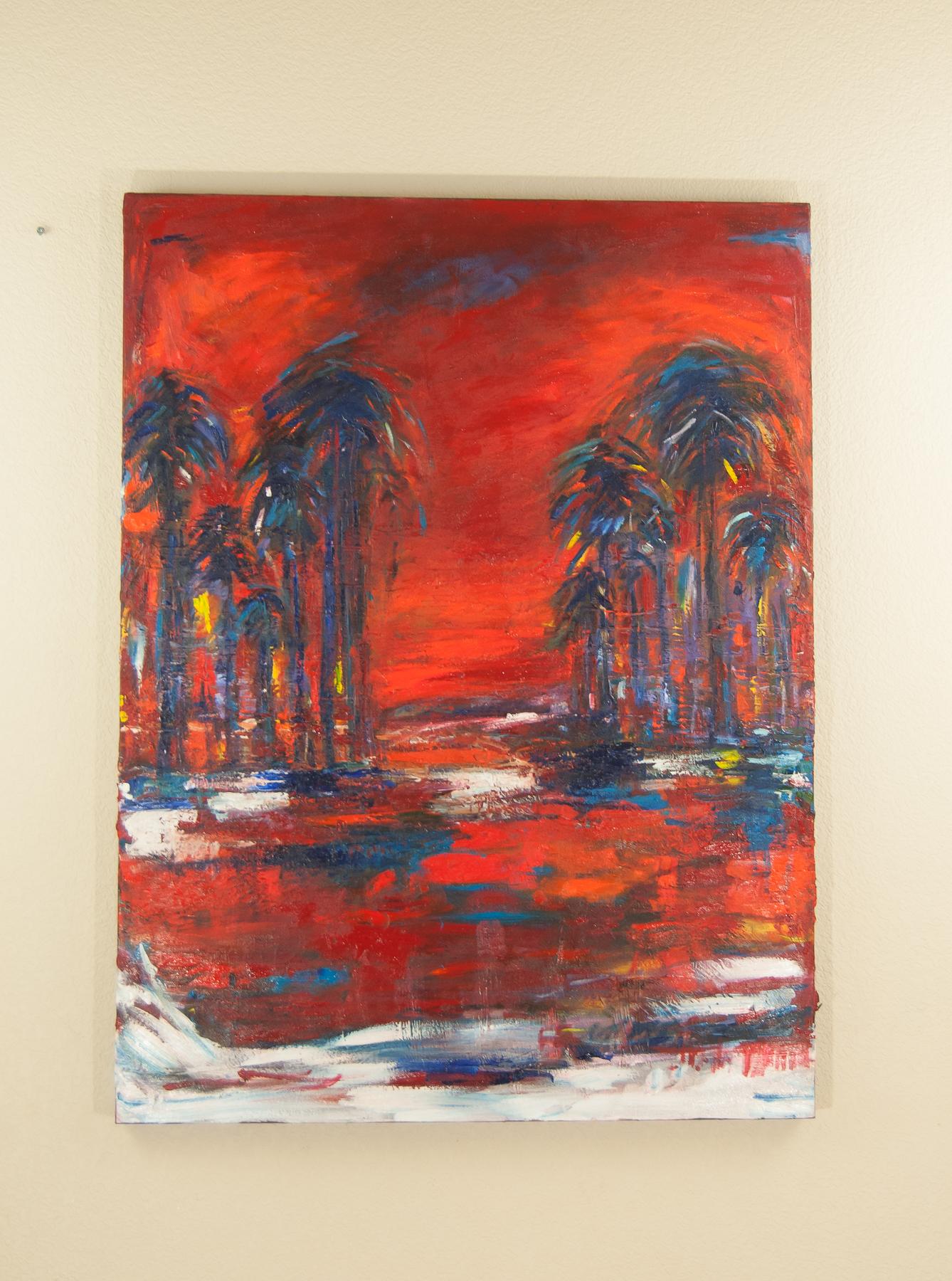 Sonata Sundown, peinture à l'huile - Expressionnisme abstrait Painting par Kajal Zaveri