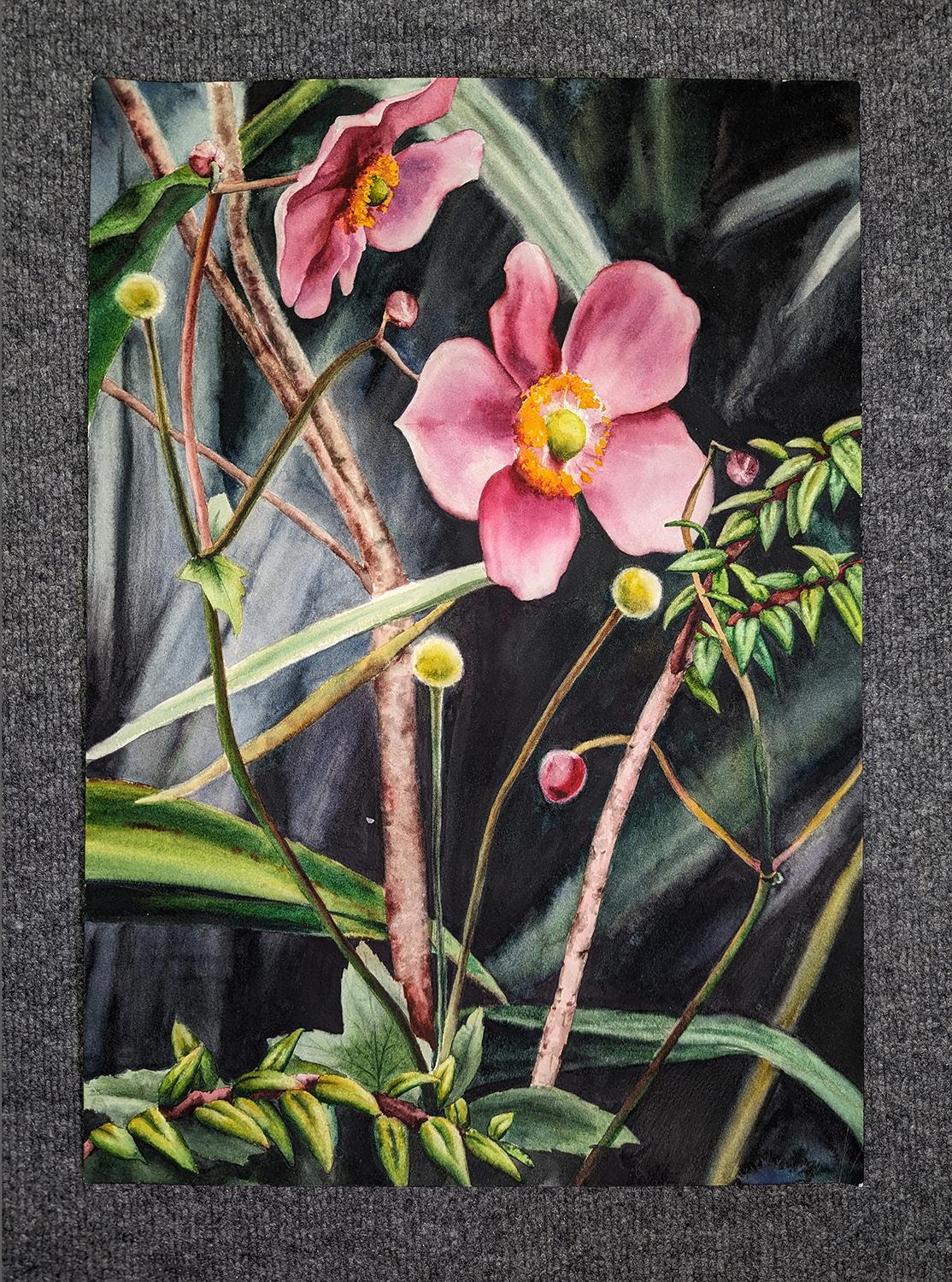 Garden Layers, Original-Gemälde (Amerikanischer Realismus), Art, von Jinny Tomozy
